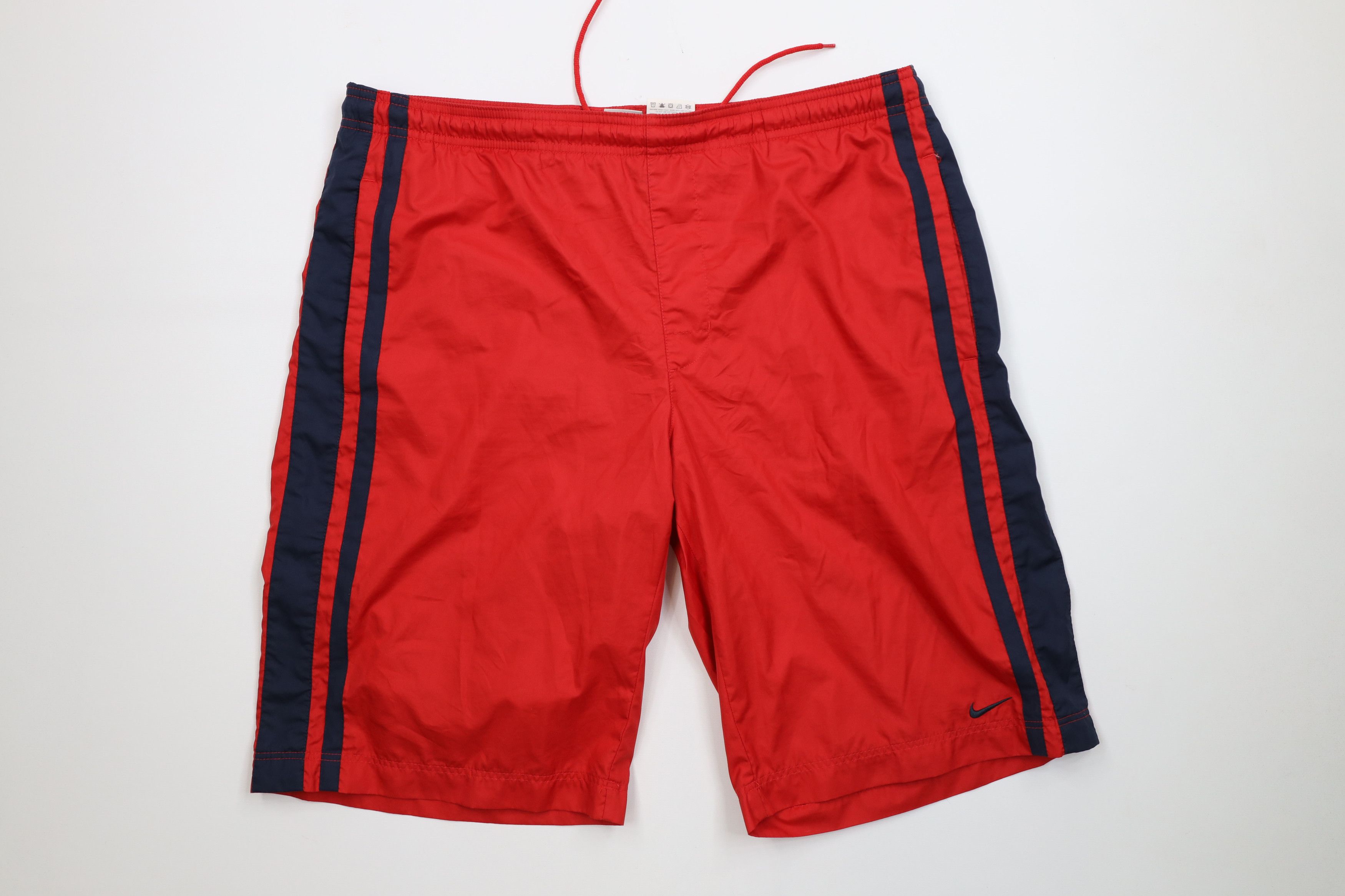 Nike AS IS Vintage Y2K Nike Mini Swoosh Striped Lined Shorts Size US 34 / EU 50 - 1 Thumbnail