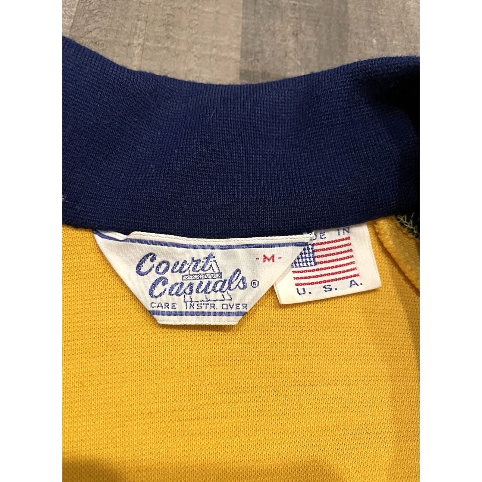 Vintage VINTAGE Court Casuals Jacket M Yellow Striped 80s Windbreaker US Made Mens Medium Size US 31 - 4 Thumbnail