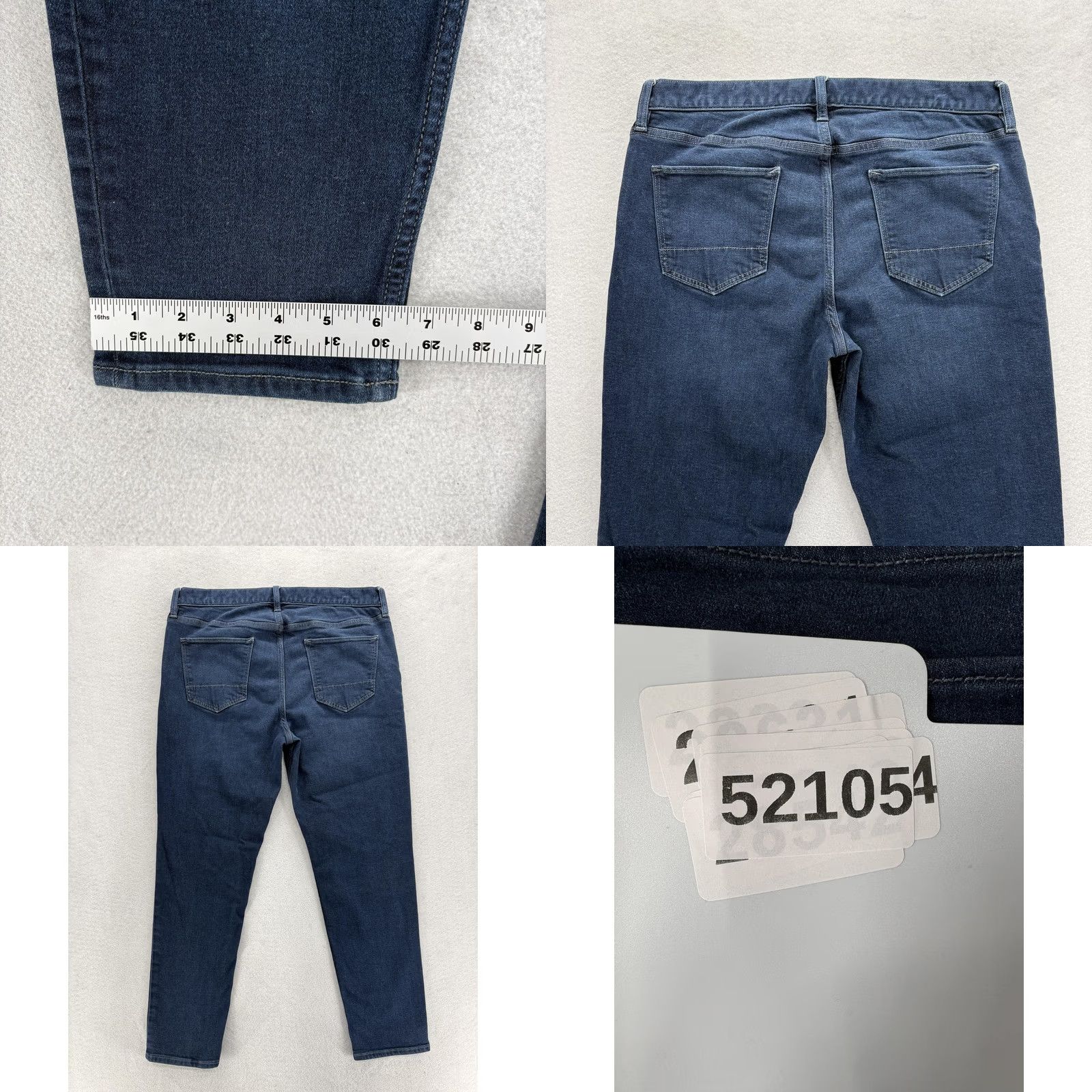 Banana Republic Banana Republic Travel Jeans Mens 35x30 Blue Dark Wash Slim Tapered Denim Pants Jeans Size US 35 - 8 Thumbnail