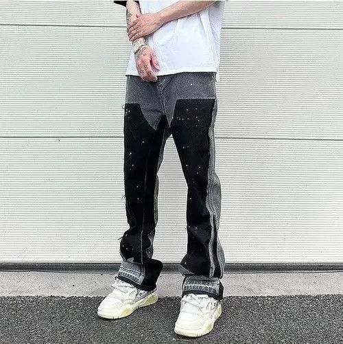 Jean Black Graffiti Wide Jeans Size US 32 / EU 48 - 2 Thumbnail
