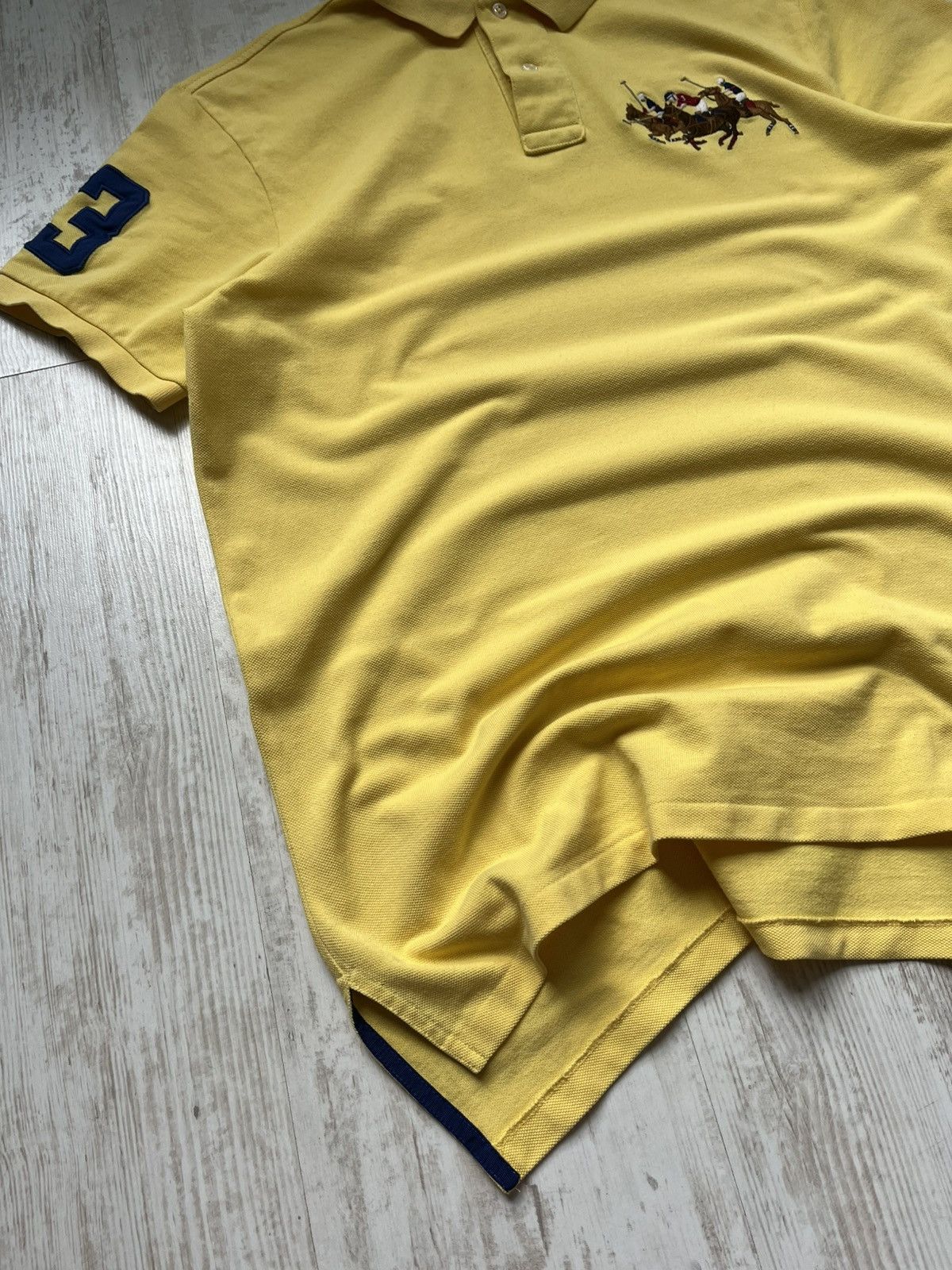 Polo Ralph Lauren × Vintage POLO RL Yellow Triple Pony Embroidered Polo T Shirt Y2K Hype Size US L / EU 52-54 / 3 - 3 Thumbnail