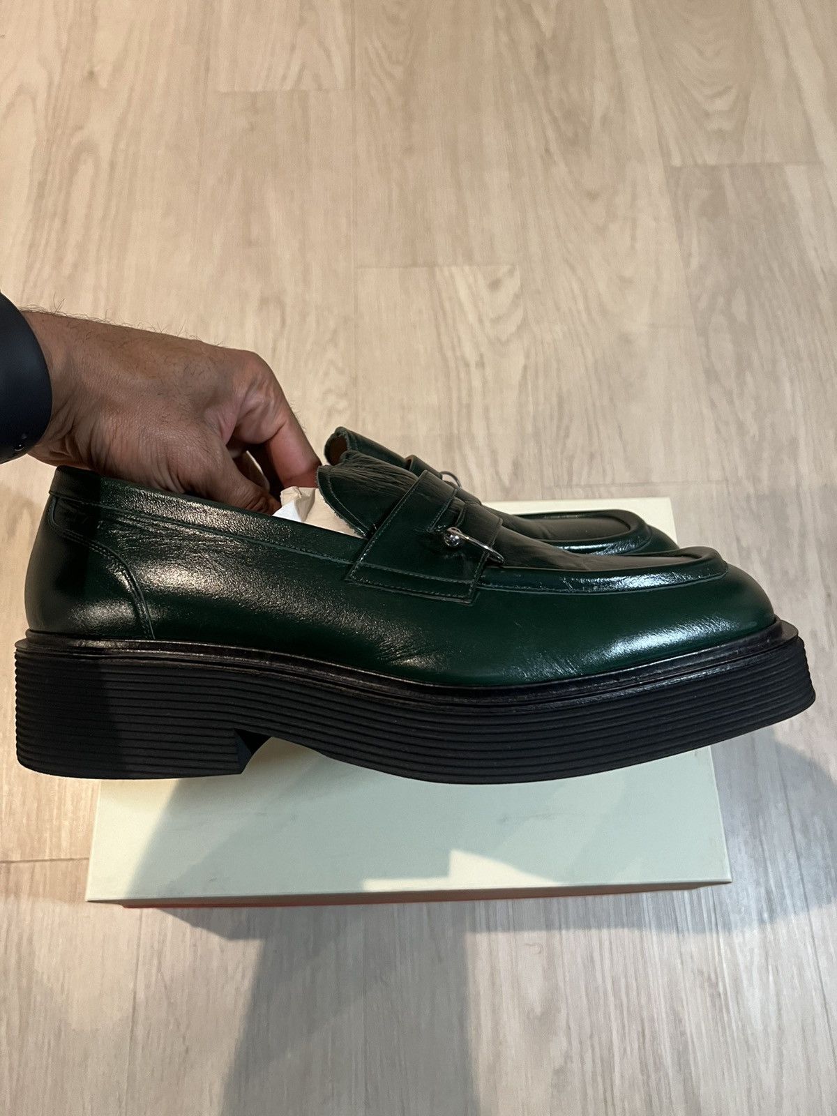 Marni MARNI green leather Moccasin Loafers Size US 12 / EU 45 - 9 Thumbnail