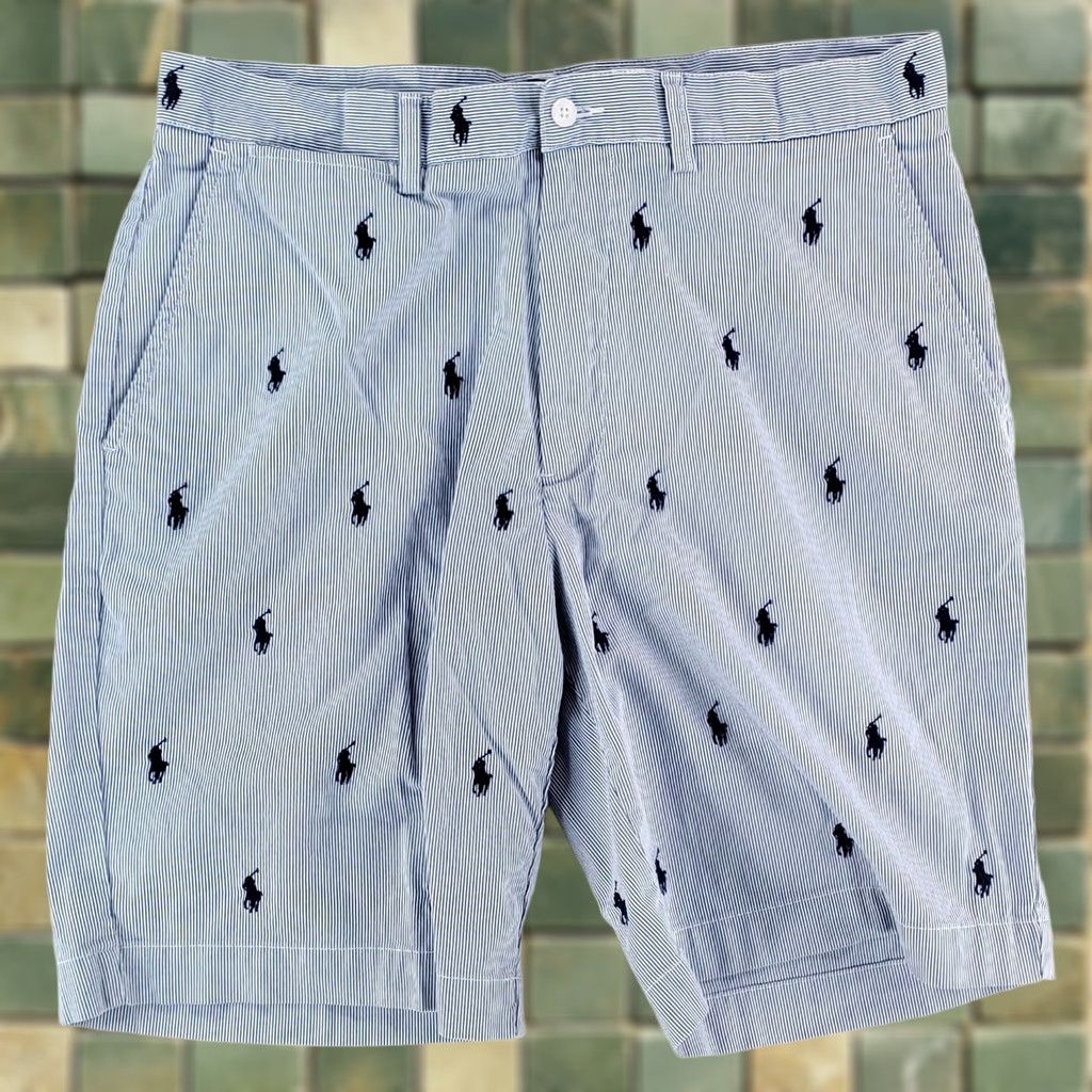 Polo Ralph Lauren Polo Ralph Lauren Prospect Shorts All Over Embroidered Blue Mens 34 Chino Size US S / EU 44-46 / 1 - 1 Thumbnail