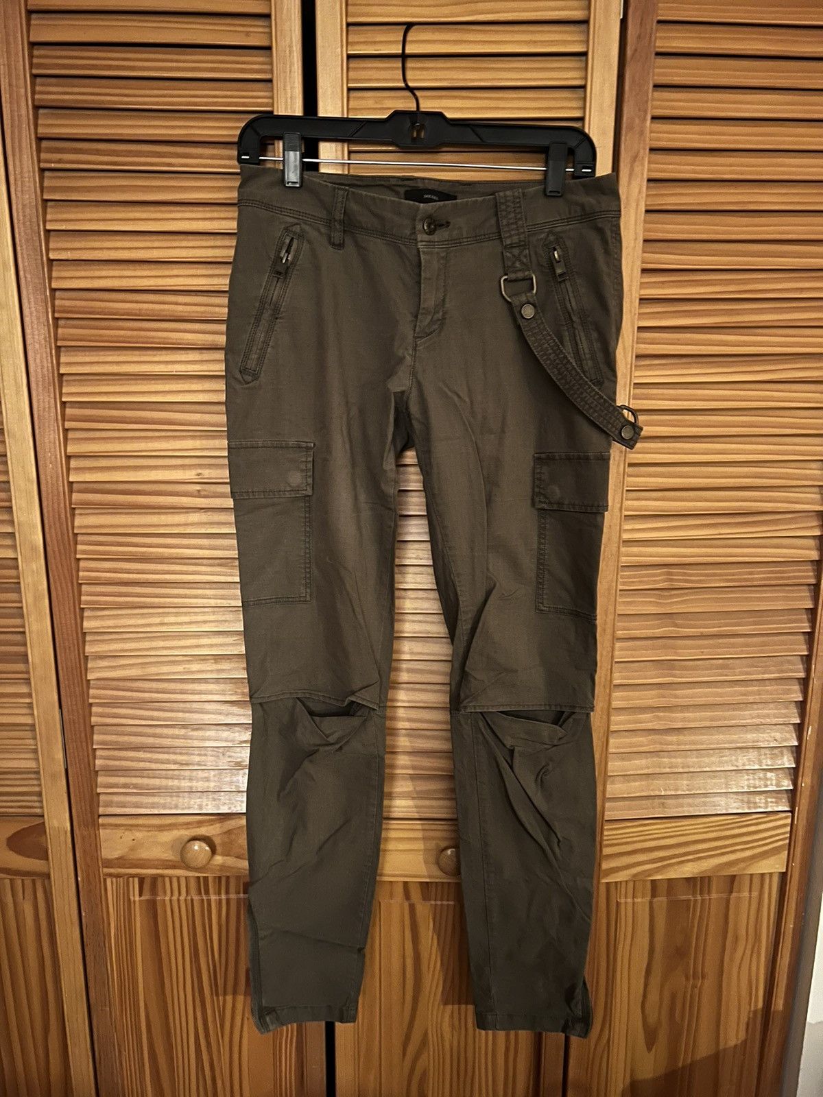 Diesel Diesel - Army Green Skinny Cargo Jeans Size 27" / US 4 / IT 40 - 1 Thumbnail