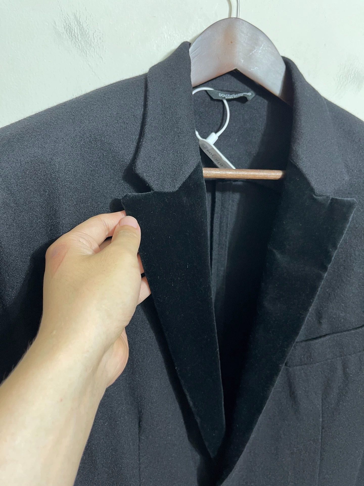 Dolce & Gabbana Dolce & Gabbana Black Slim Fit Wool Blazer 50 Size 50R - 3 Thumbnail