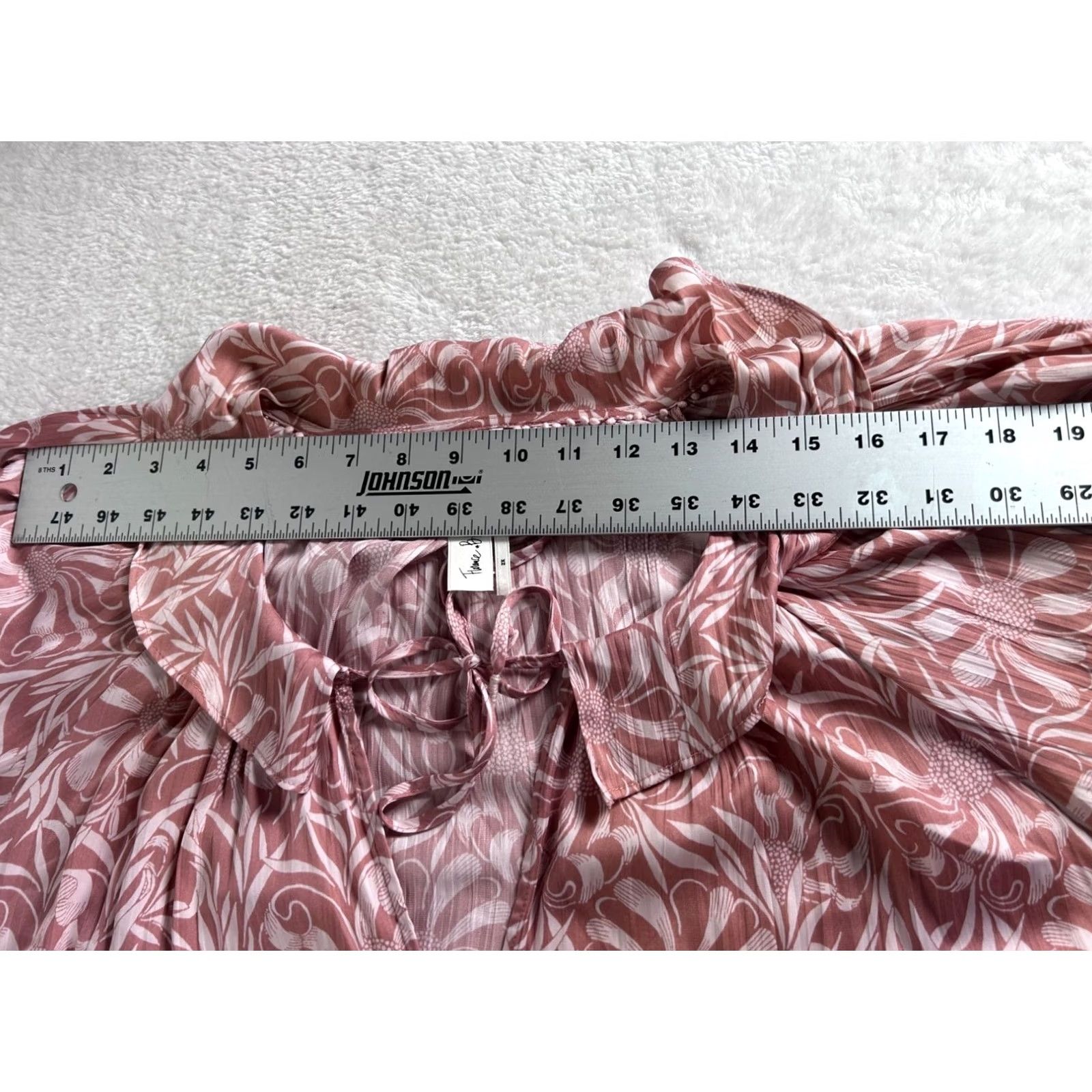 Anthropologie Florence Balducci for Anthropologie Womens Floral Button Down Boho Blouse 2X Pink White NWOT_Sold As Is Size XXL / US 16-18 / IT 52-54 - 6 Thumbnail