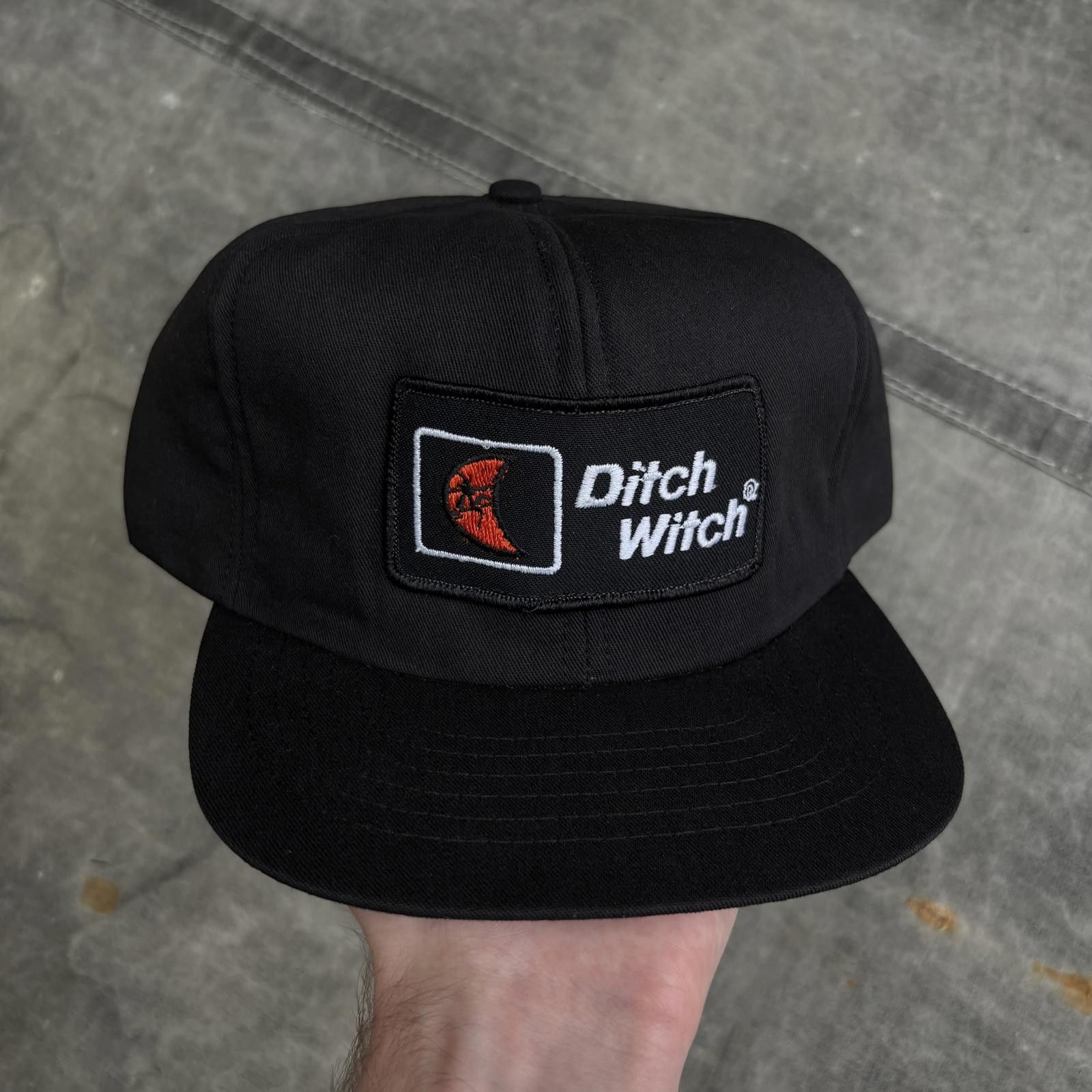 Vintage Vintage 80s Deadstock Black Ditch Witch Patch Trucker Hat Size ONE SIZE - 1 Thumbnail