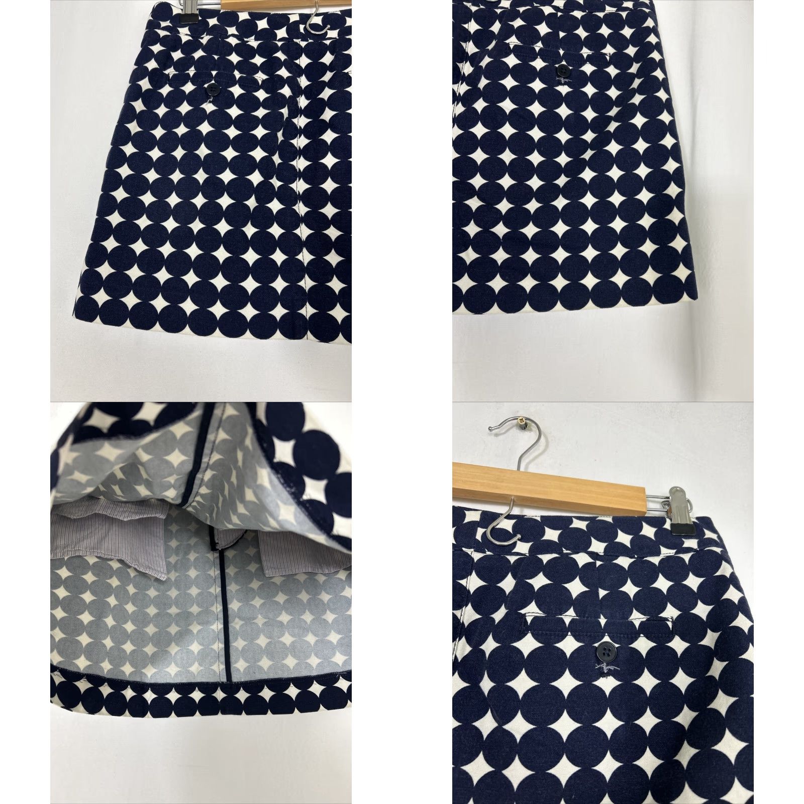 J.Crew J.CREW Skirt Womens Size 4 Mini Multicolor Blue White Polka Dot 30x14 Short Regular Mens Size 27" / US 4 / IT 40 - 8 Thumbnail