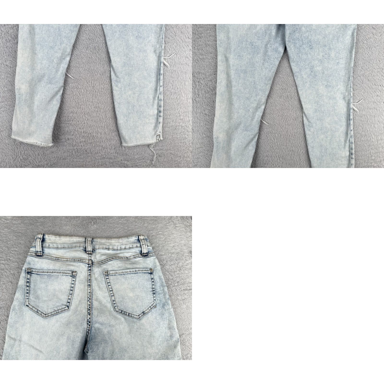 Vintage VINTAGE Rewash Jeans Juniors 1 Blue Denim Distressed High Rise Light Wash 24x24 Size 25" / US 0 / IT 36 - 10 Thumbnail
