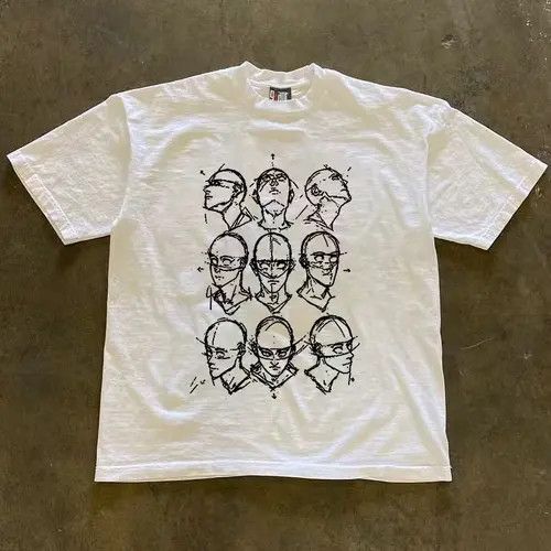 VIBE White street fashion retro face print t-shirt Size US L / EU 52-54 / 3 - 3 Thumbnail