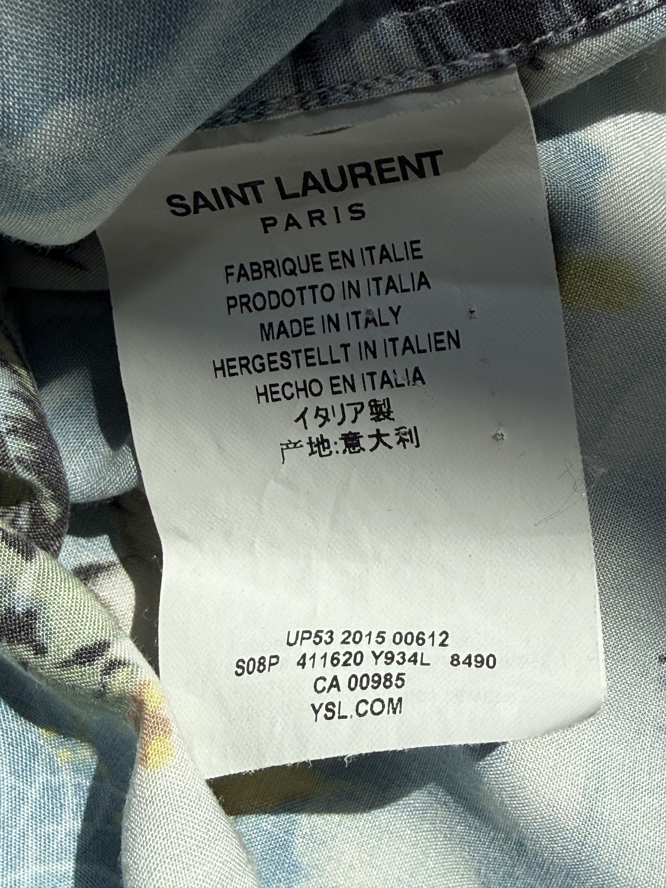 Saint Laurent Paris SS16 Raw Hem Hawaiian Shirt Size US M / EU 48-50 / 2 - 7 Thumbnail