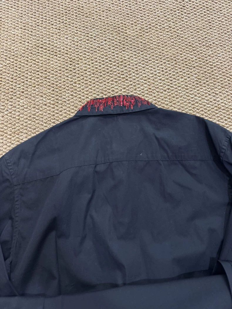 Givenchy Givenchy Givenchy Black Embroidered Shirt with Red Details Size L / US 10 / IT 46 - 8 Thumbnail