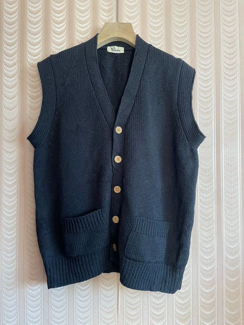 Y's For Men 80s Early Black Wool Vest