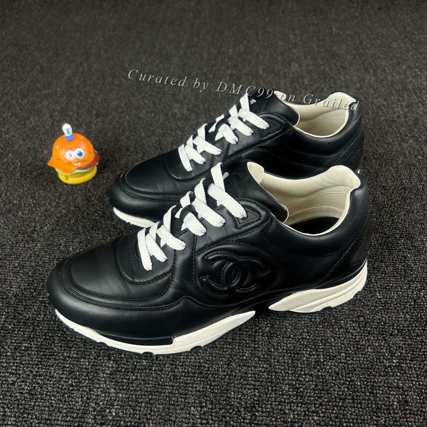 Chanel Chanel Black Double C Sneakers Size US 8.5 / IT 38.5 - 1 Thumbnail