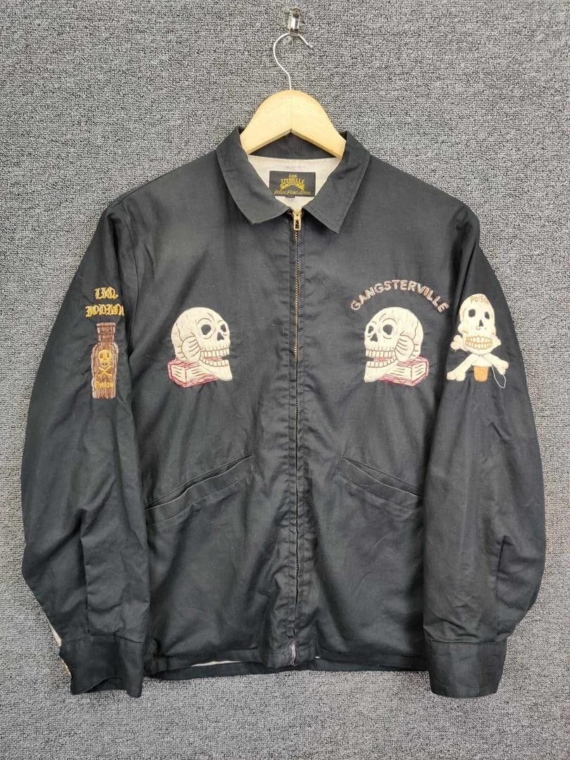 Vintage Vintage Gangsteruille Gangsterville Embroidery Skull Jacket Size US M / EU 48-50 / 2 - 1 Thumbnail