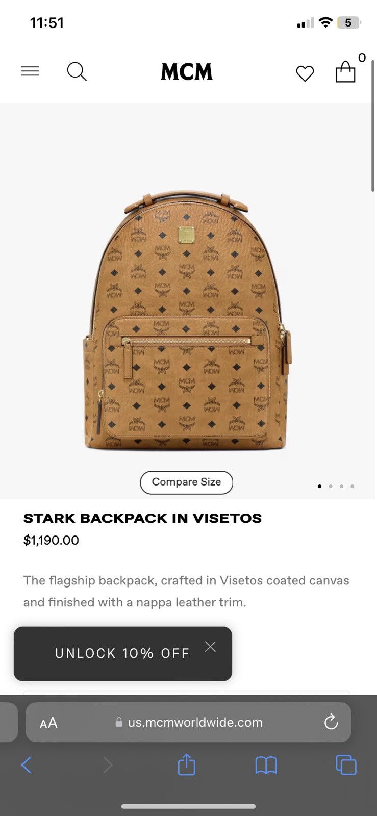 MCM MCM Stark Backpack In Visetos Size ONE SIZE - 7 Thumbnail