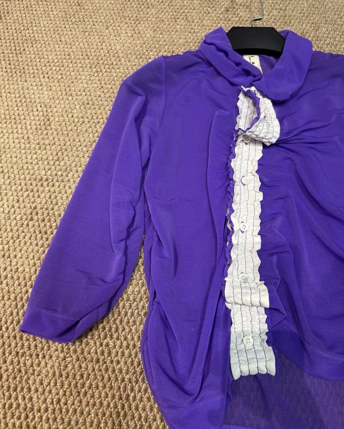 Comme des Garcons COMME des GARÇONS0 Pleated Peter Pan Collar Shirt K23 Size S / US 4 / IT 40 - 2 Thumbnail