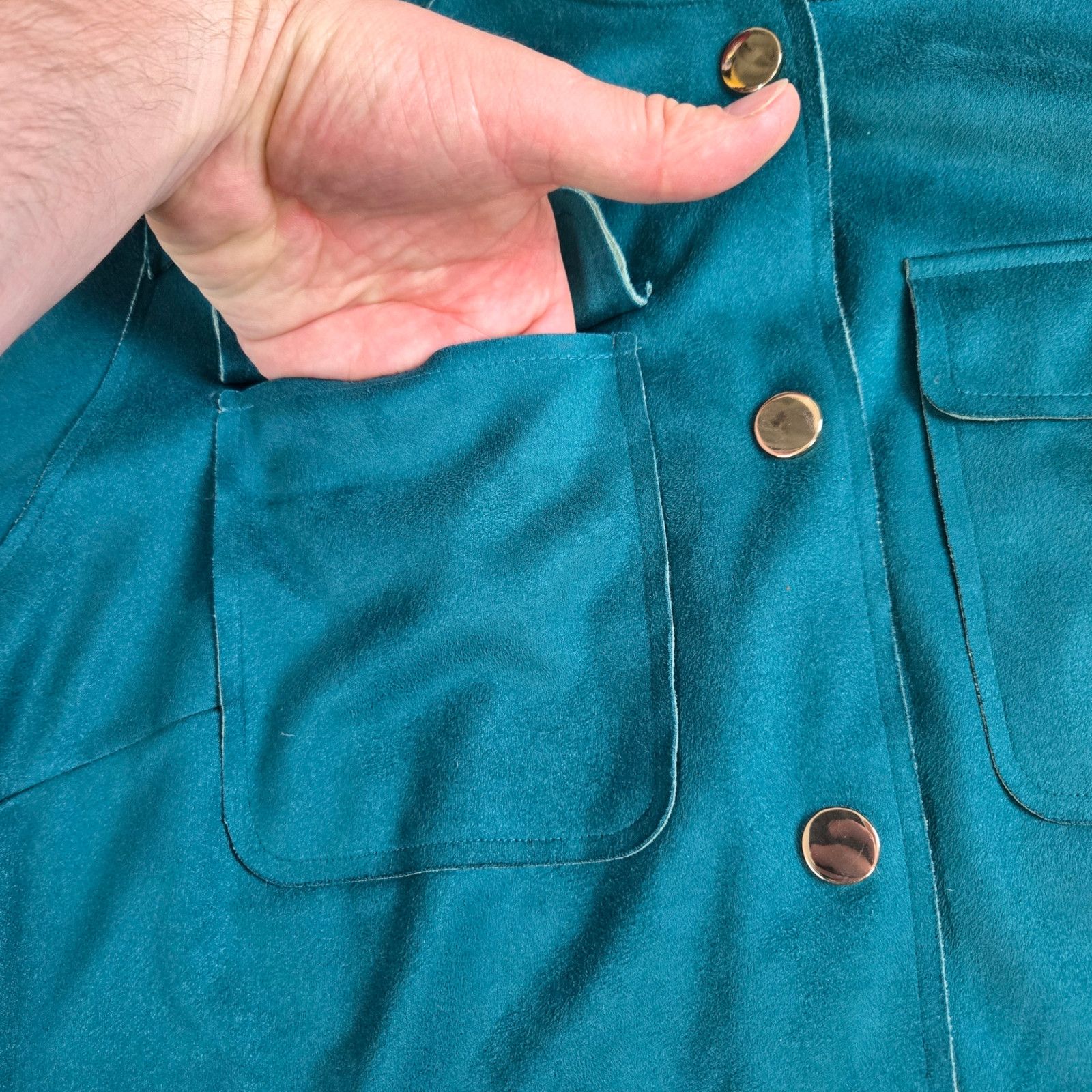 Chicos Chicos Teal Faux Suede Jacket Size Medium Size M / US 6-8 / IT 42-44 - 6 Thumbnail