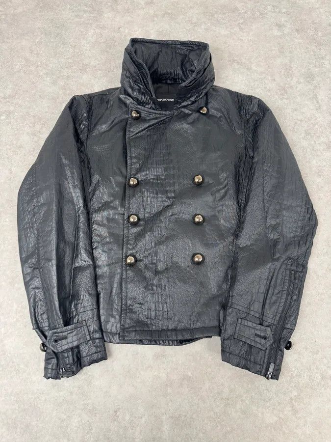 Emporio Armani FW2007 Emporio Armani Offcier Black Crocodile Effect Jacket Size US M / EU 48-50 / 2 - 5 Thumbnail