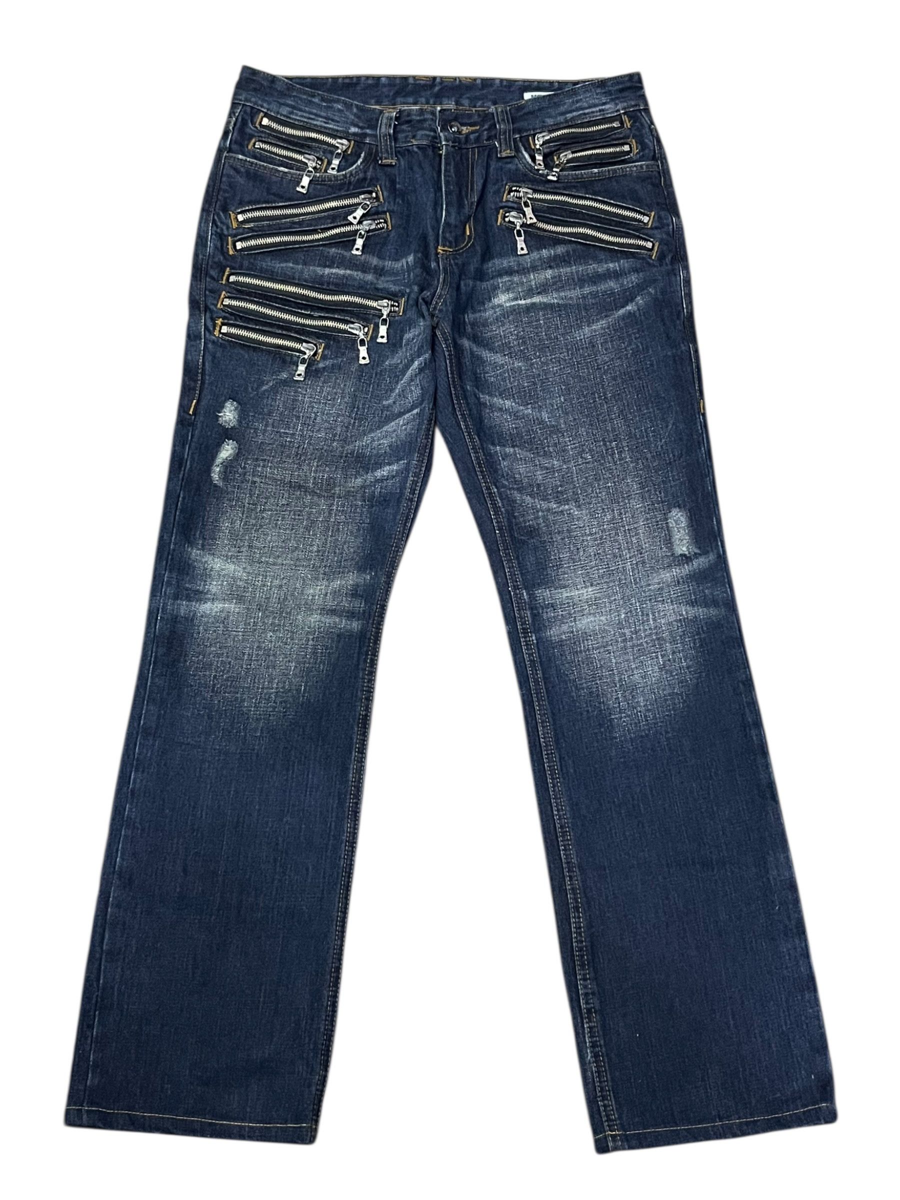 semanticdesign 🔥Ultra Rare Semantic Design Multi-Zipper Grunge Denim Size US 31 - 3 Thumbnail