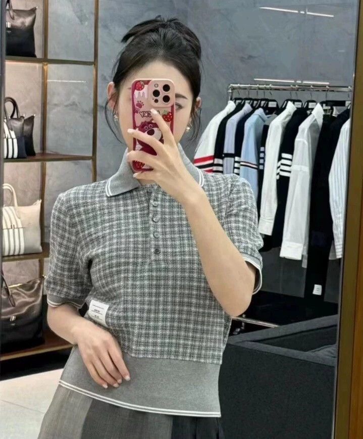 Thom Browne Thom Browne Gray cotton turned-down single row knitted sho Size XS / US 0-2 / IT 36-38 - 8 Thumbnail