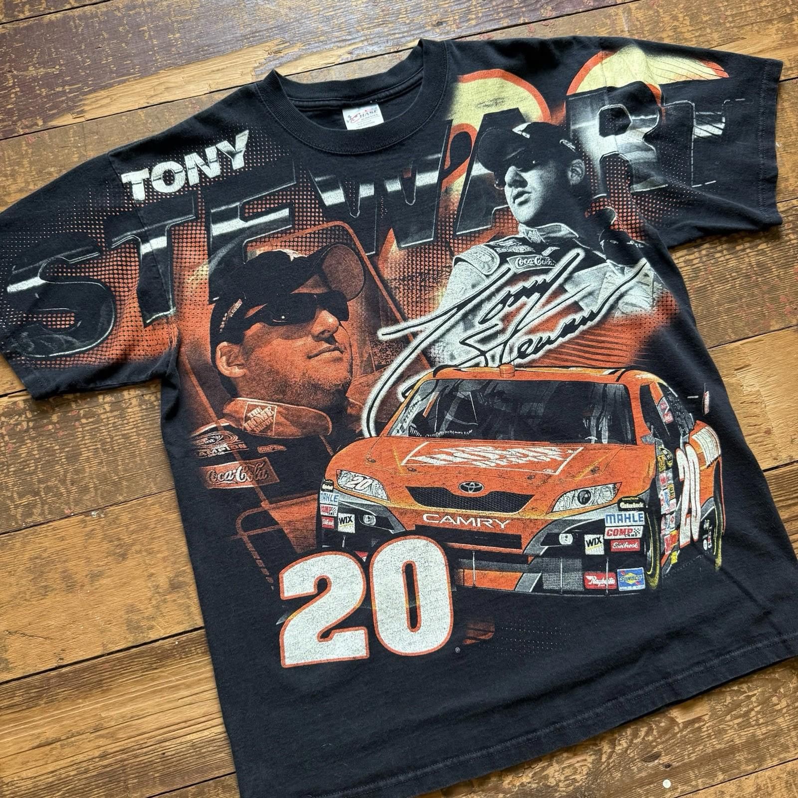 Vintage Vtg. Tony Stewart Shirt All Over Print Mens Large NASCAR 90s Size ONE SIZE - 3 Thumbnail