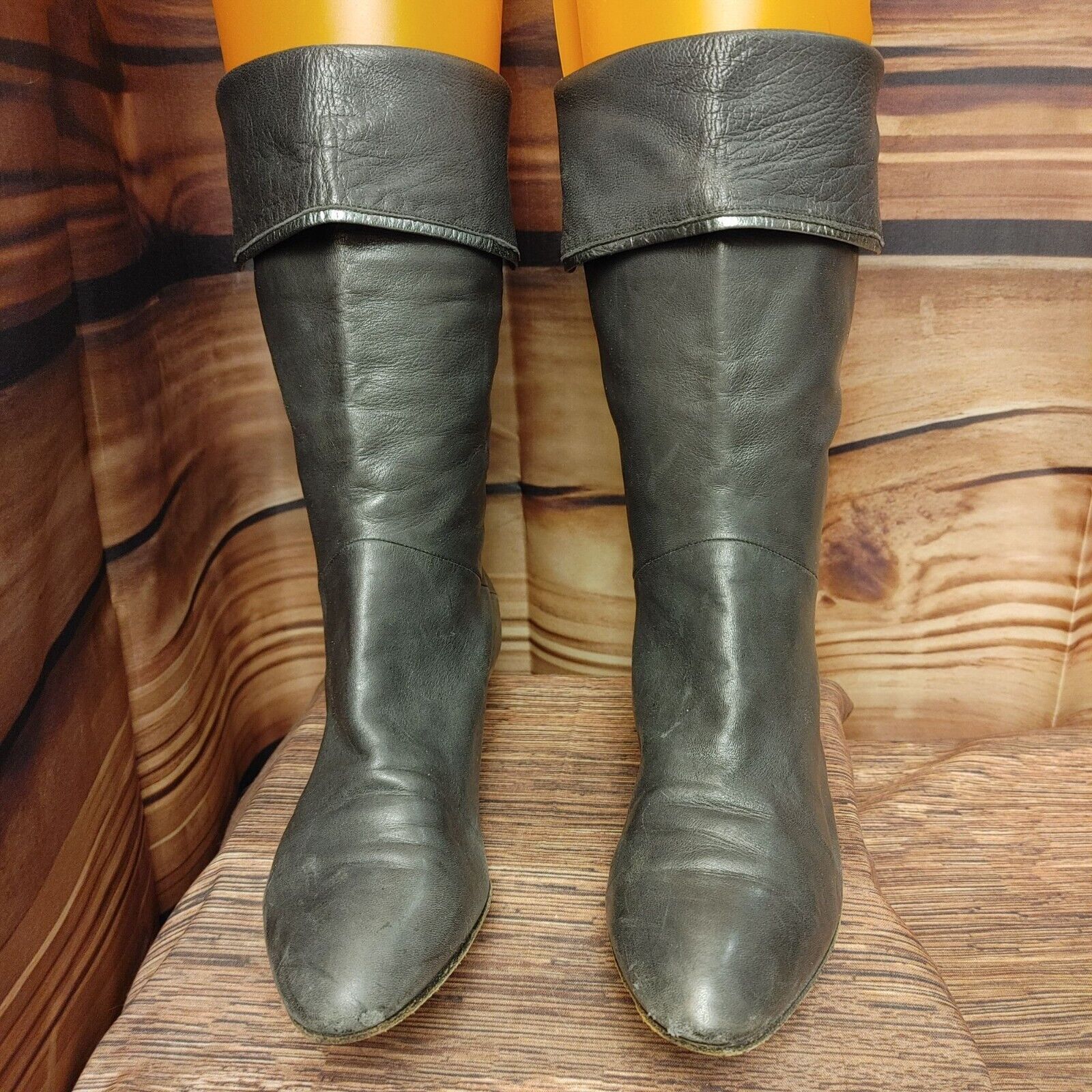 Other Casdel Women 5.5 Gray Folded KneeHigh Wedge Fall Winter Boot Size US 5.5 / IT 35.5 - 2 Thumbnail