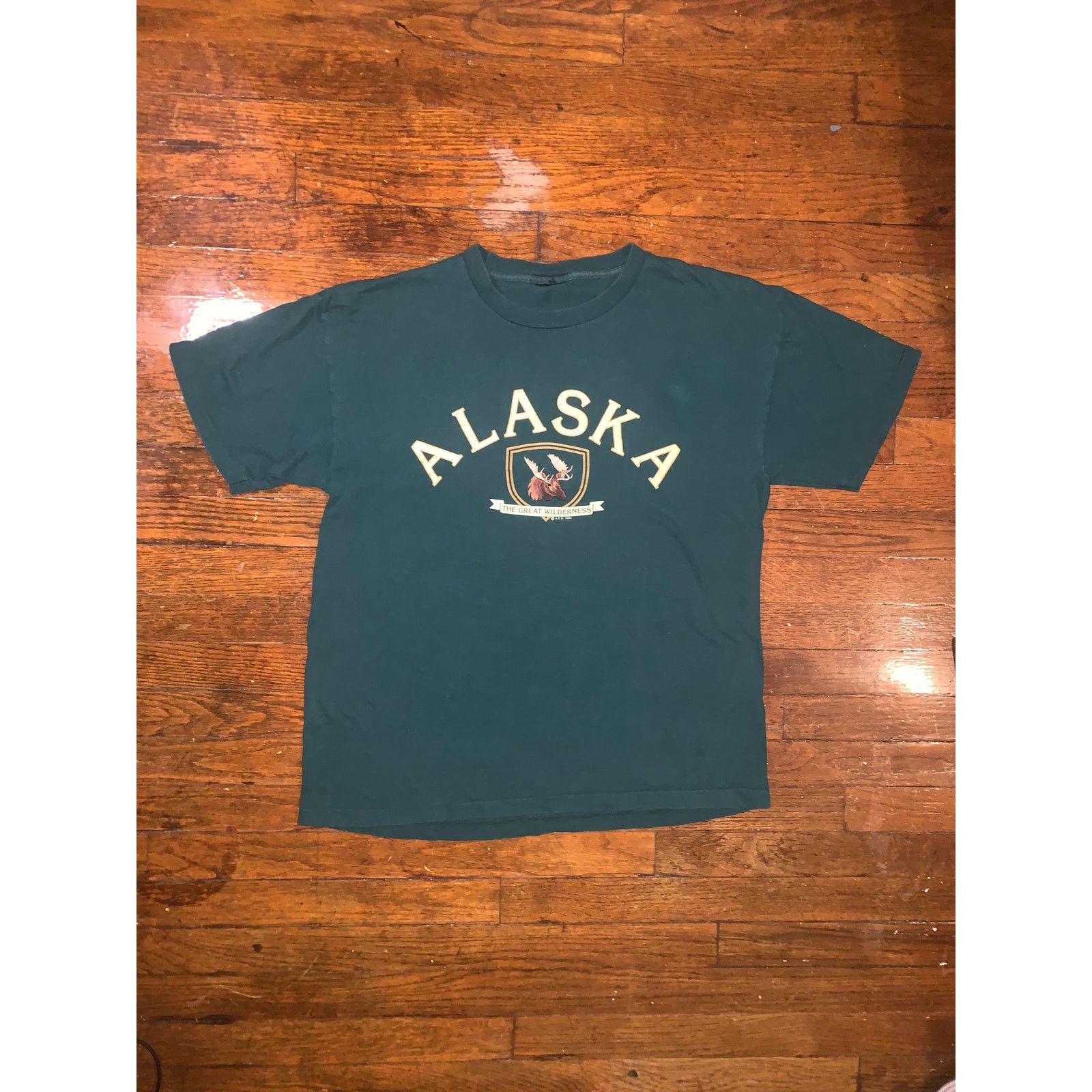 Other × Vintage Alaska Moose T Shirt M Green Embroidered Logo Nature Tourist Size US L / EU 52-54 / 3 - 2 Thumbnail