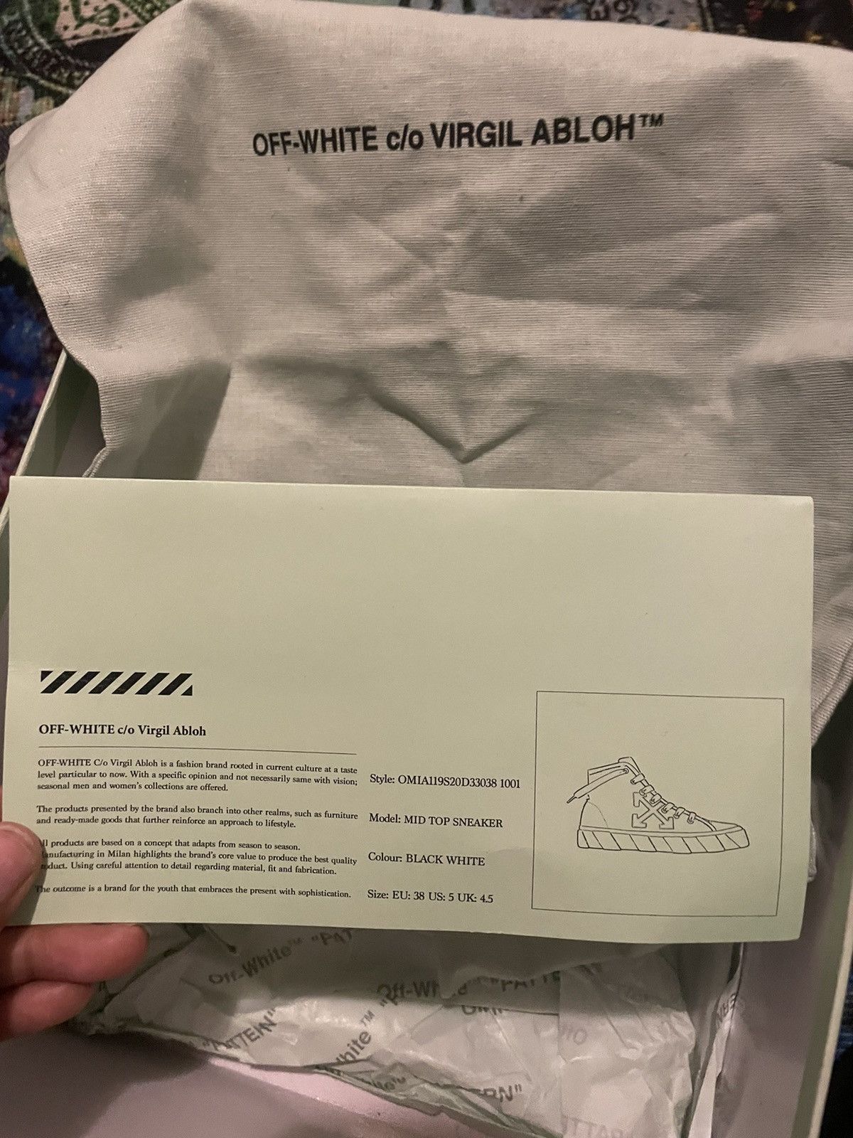 Off-White Mid Top Vulcanized Sneaker Size US 5.5 / EU 38 - 5 Thumbnail