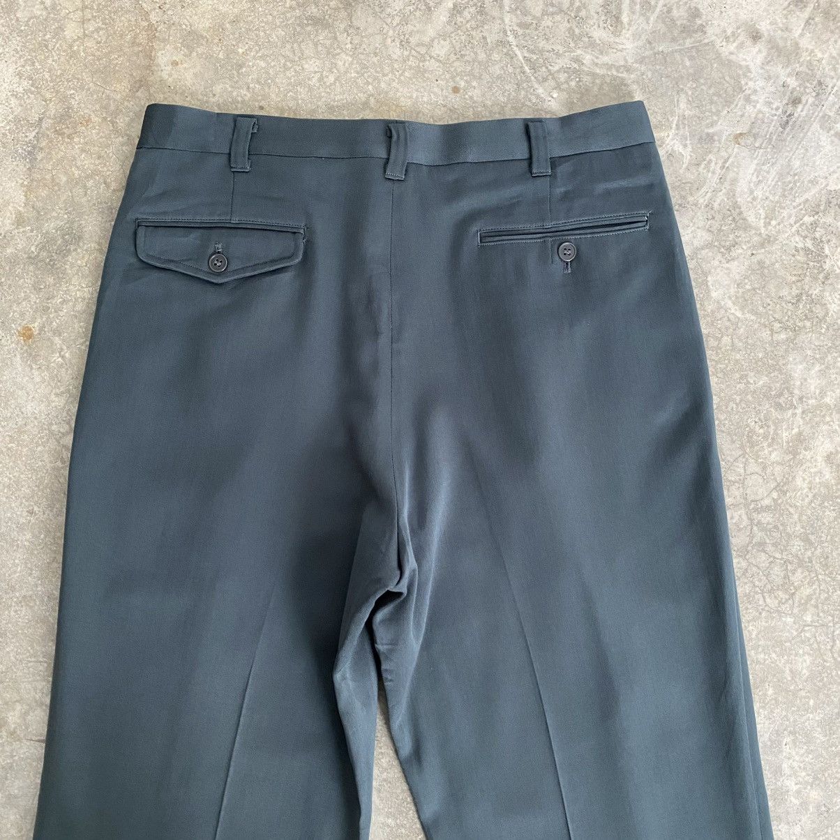 Christian Dior Monsieur 90’s CD Wool Gabardine Pleated Wide Trouser Pants Size US 33 - 11 Thumbnail