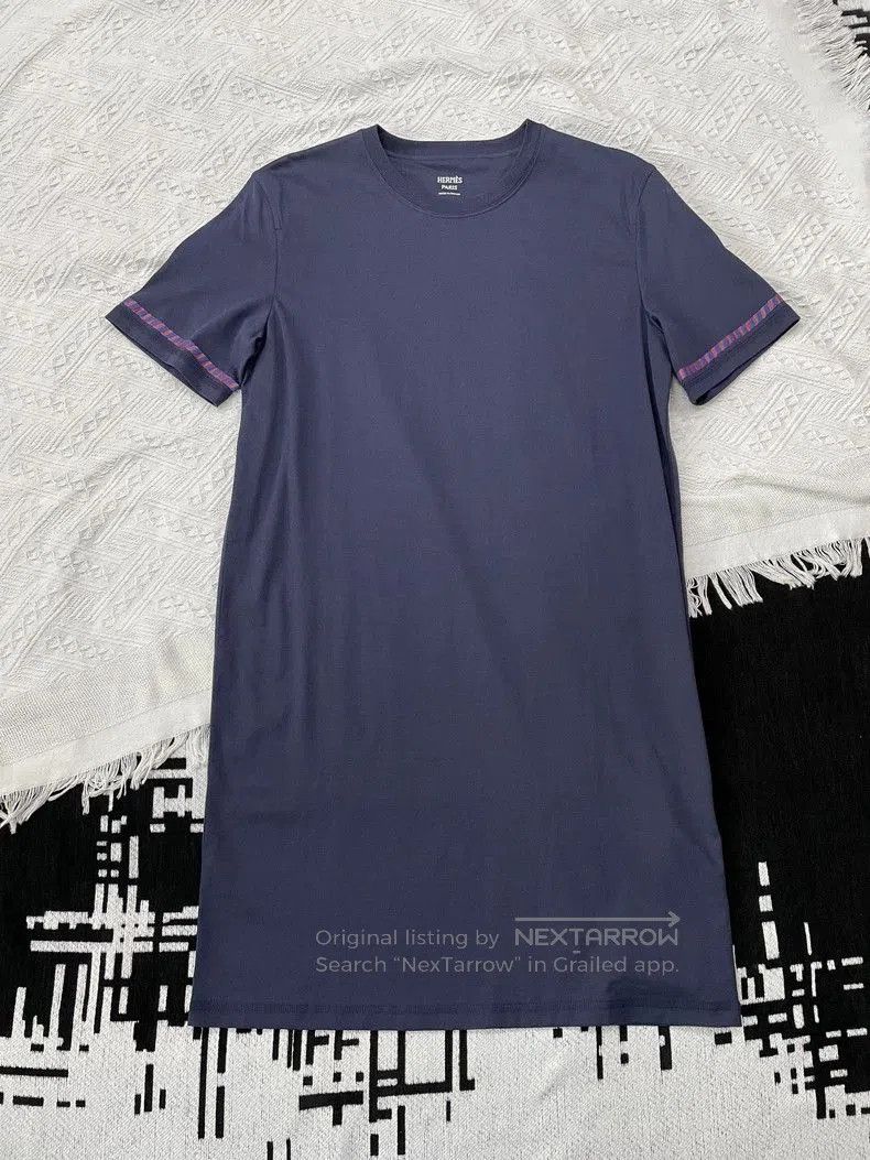Hermes Hermes Blue Purple Print T. Size US S / EU 44-46 / 1 - 1 Thumbnail