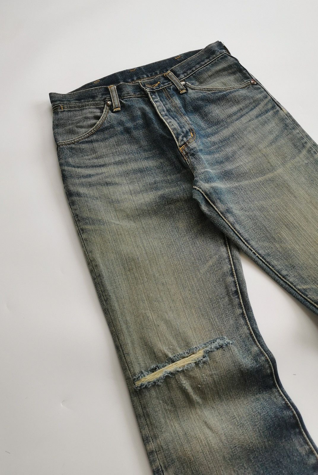 Vintage Vintage Bootcut Wrangler Faded Mud Denim Jeans Size US 28 / EU 44 - 4 Thumbnail