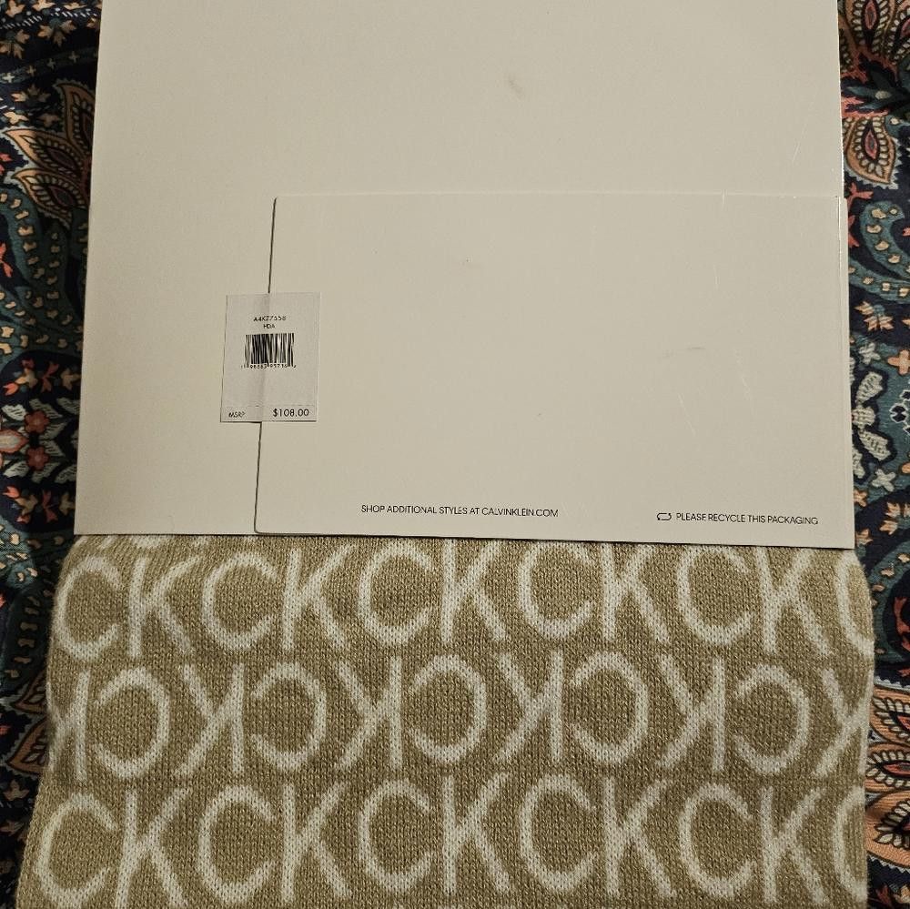 Calvin Klein Calvin Klein 3 Pc Set Hat, Scarf & Touch Gloves OS Tan/Brown Size ONE SIZE - 3 Thumbnail