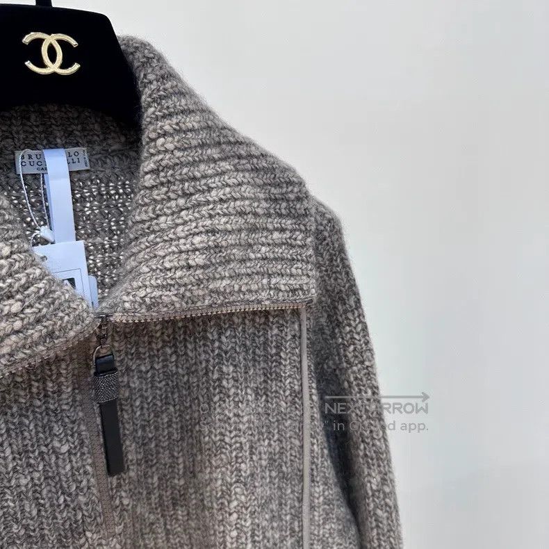 Brunello Cucinelli Brunello Cucinelli Retro large collar zipper knitted sweat Size M / US 6-8 / IT 42-44 - 5 Thumbnail