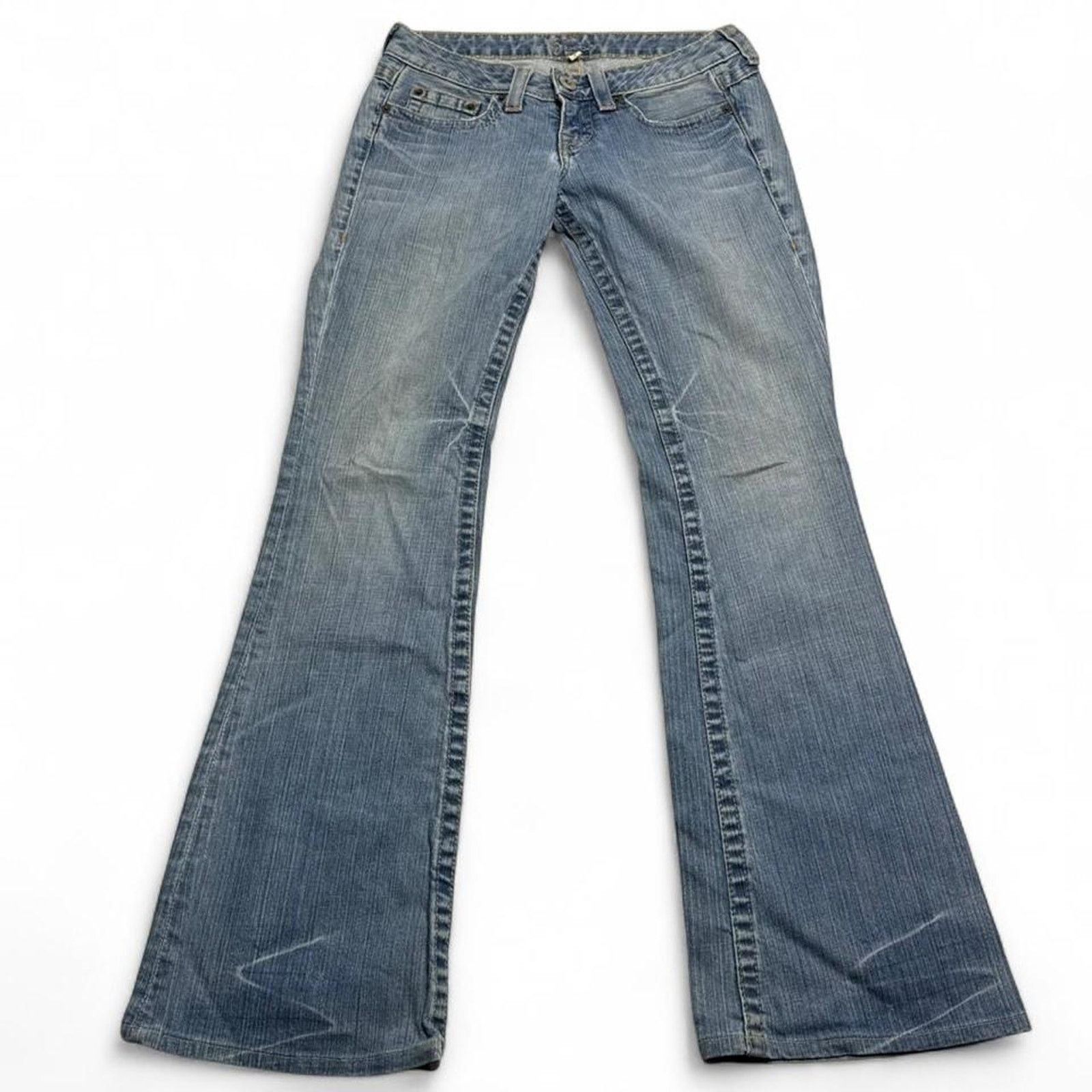 Bebe Bebe 2000s Low rise flare jeans blue wash Mcbling size 28 Size 28" / US 6 / IT 42 - 2 Thumbnail
