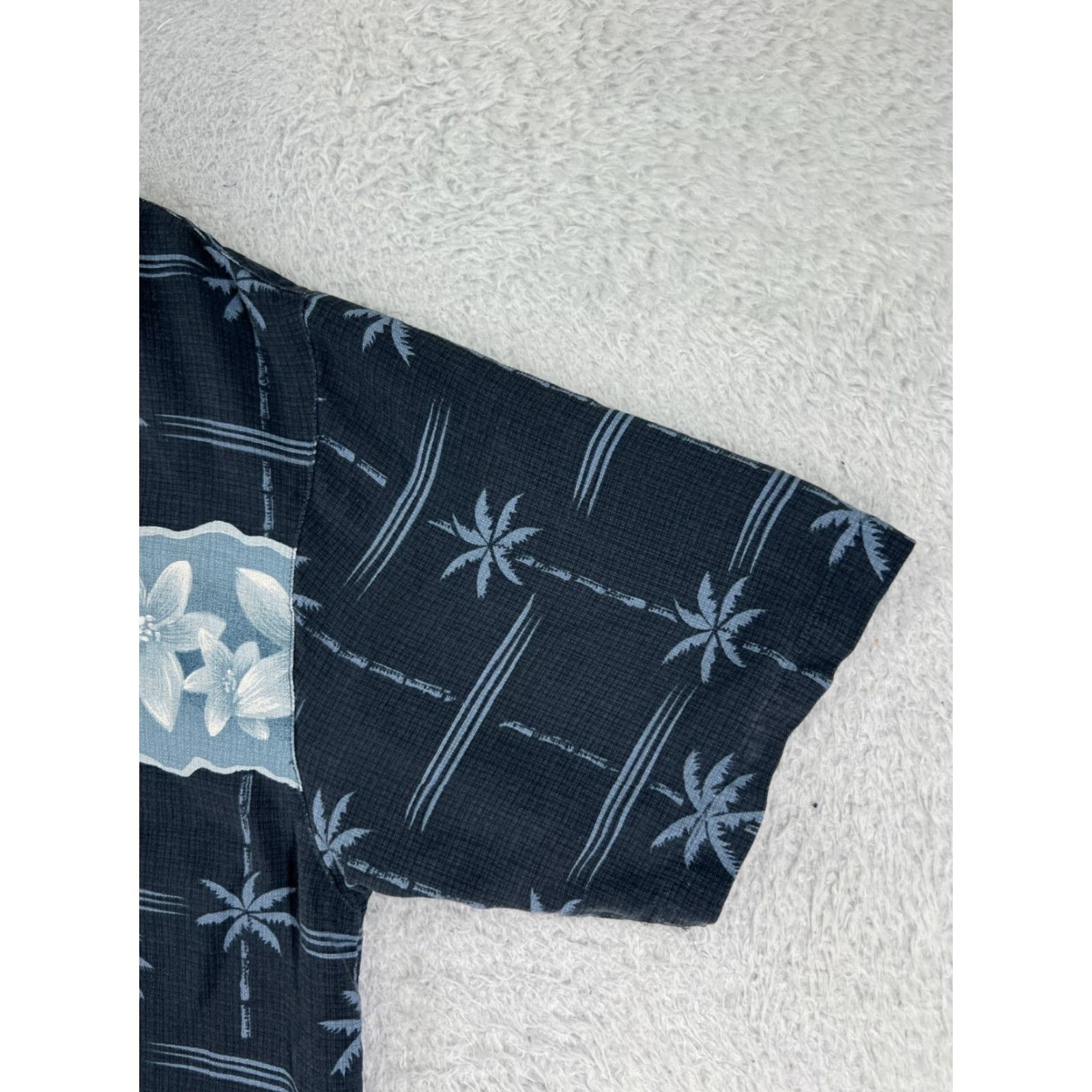 Tommy Bahama Tommy Bahama Shirt Men Medium Blue Floral Palm Tree All Over Print Silk Button-Up Size US M / EU 48-50 / 2 - 4 Thumbnail