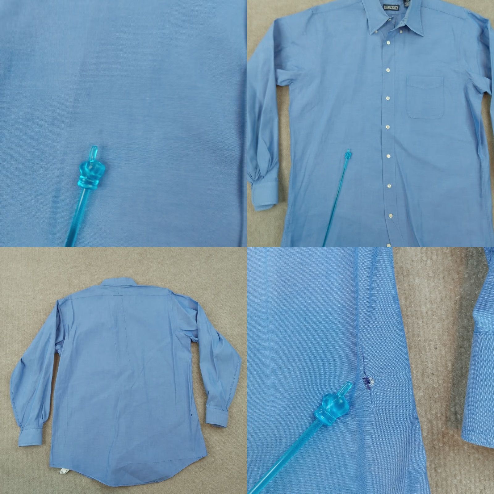 Lands' End Lands' End Shirt Mens 16.5-37 Tall Blue Long Sleeve Button-Up Casual Pocket Size US XL / EU 56 / 4 - 8 Thumbnail