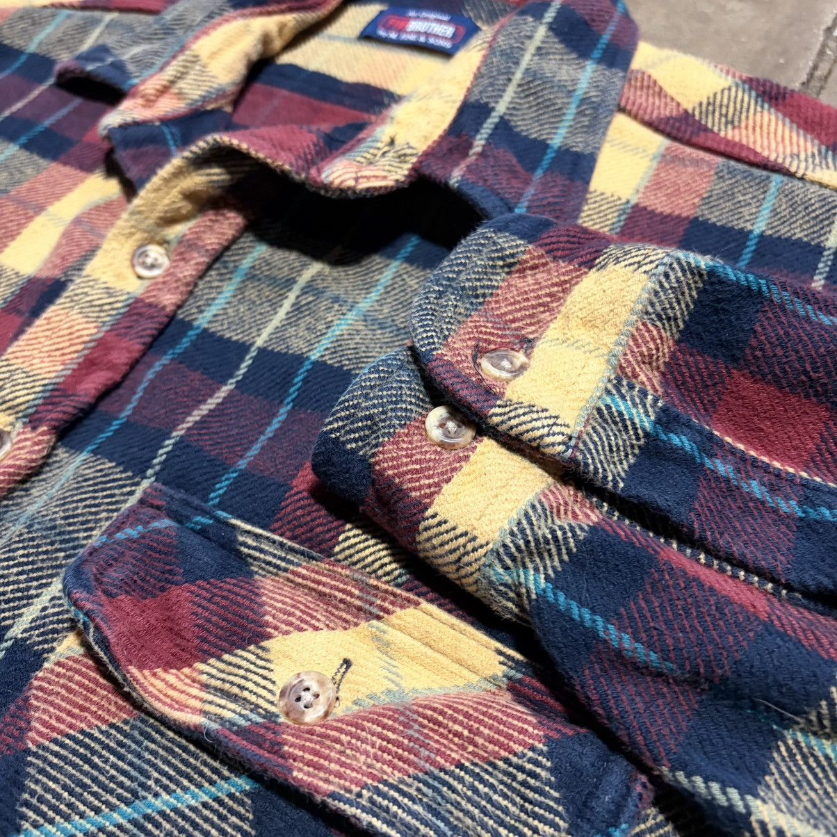 FiveBrother Vintage Five Brother Plaid Flannel Shirt Button Up Workwear Size US XL / EU 56 / 4 - 6 Thumbnail