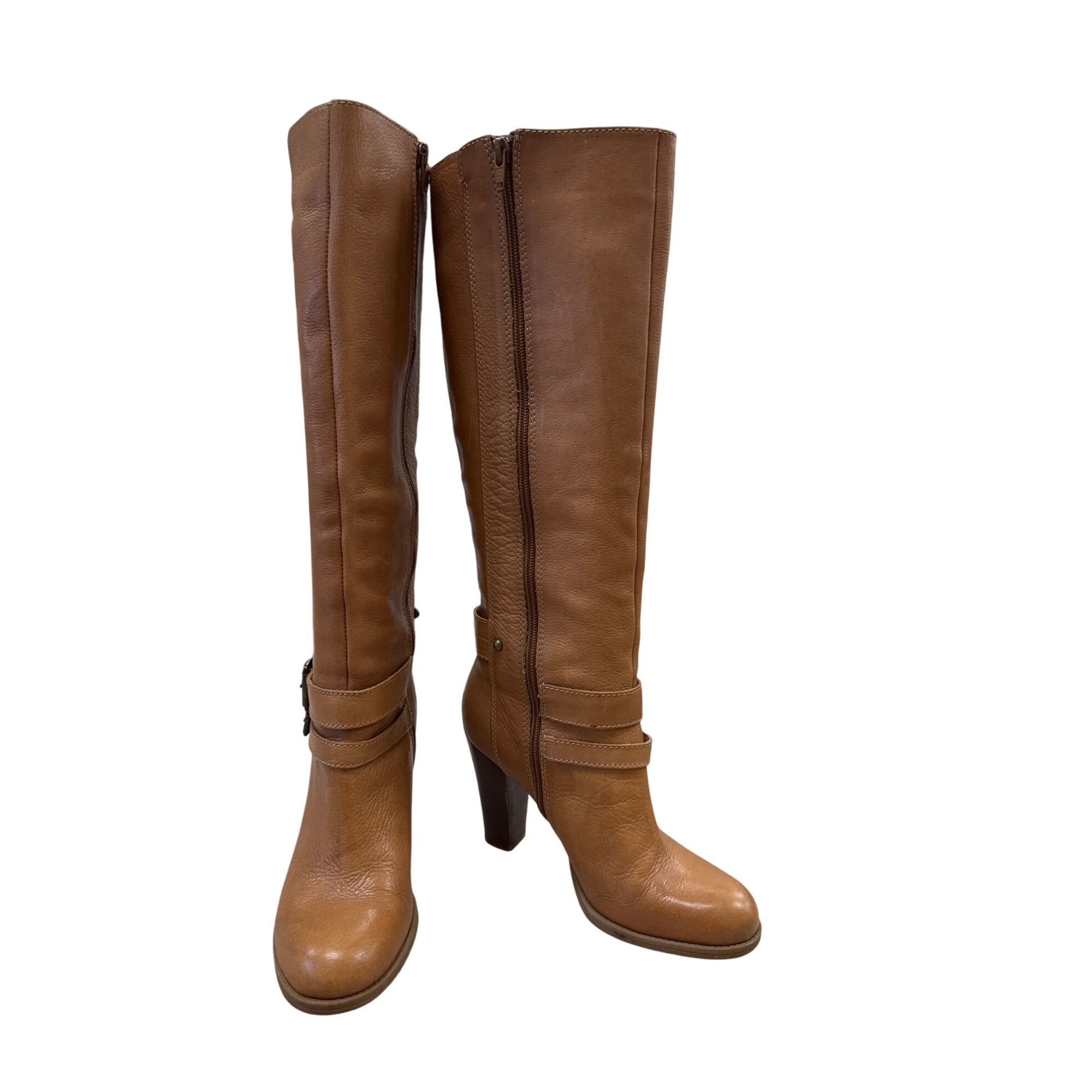 Nine West Nine West Womens Brown Leather Knee-High Boots Size 7.5M SKU Size US 7.5 / IT 37.5 - 1 Thumbnail