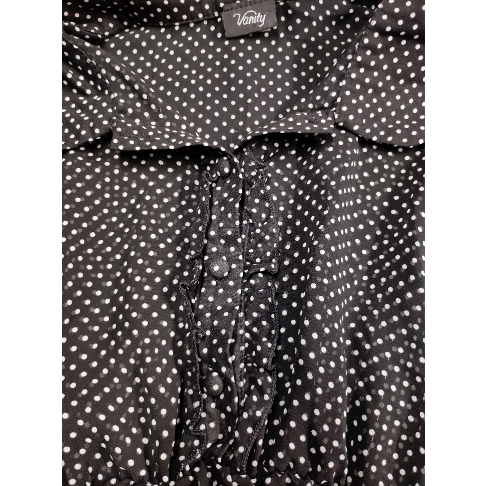 Saint Vanity Vanity Black and White Polka Dot Button-Front Dress Size M / US 6-8 / IT 42-44 - 3 Thumbnail