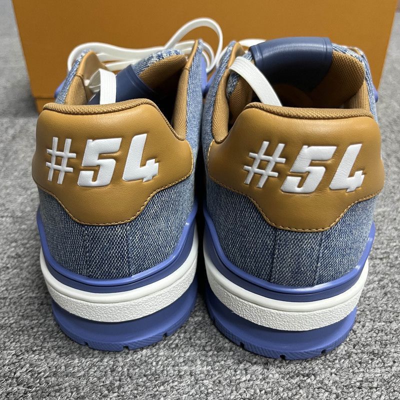 Louis Vuitton Louis Vuitton Blue Trainer Low-Top Sneakers -2508 Size US 8 / EU 41 - 3 Thumbnail