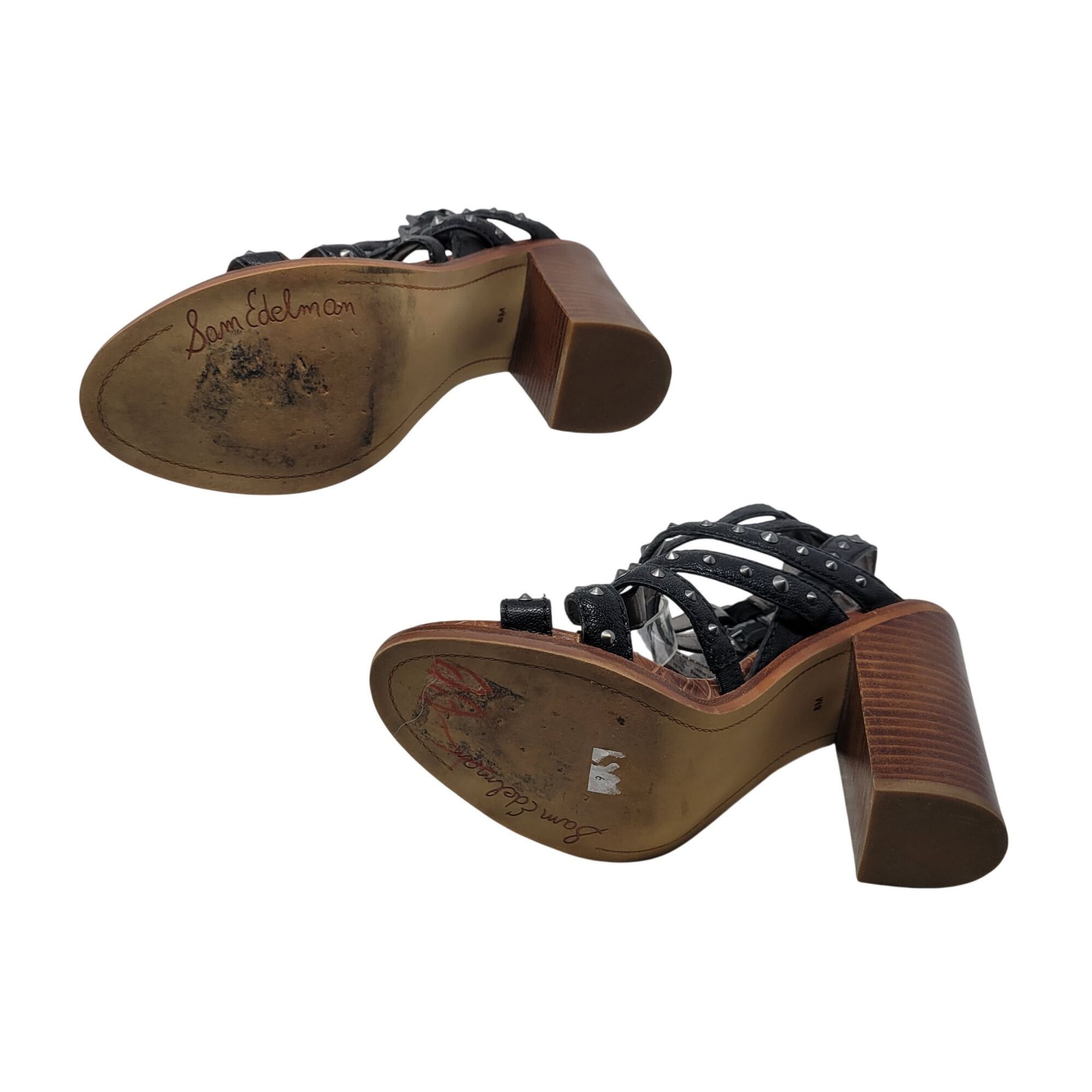 Sam Edelman Sam Edelman Keith Gladiator Leather Studded Heeled Sandals 8 Size US 8 / IT 38 - 10 Thumbnail