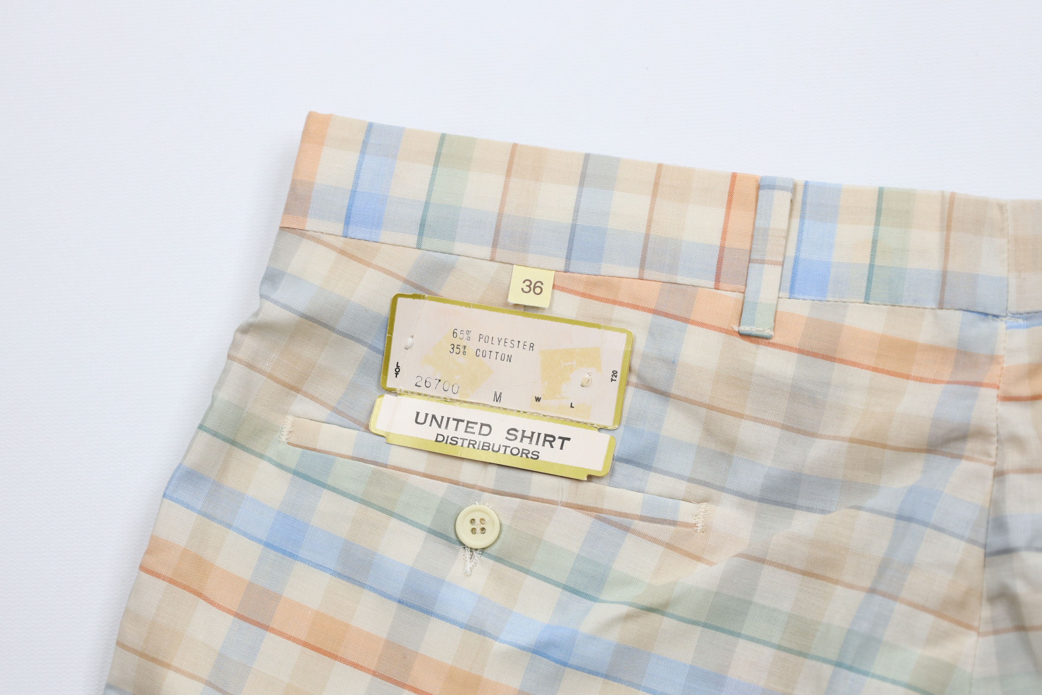 Vintage Deadstock Vintage 60s 70s Streetwear Plaid Chino Shorts Size US 36 / EU 52 - 10 Thumbnail
