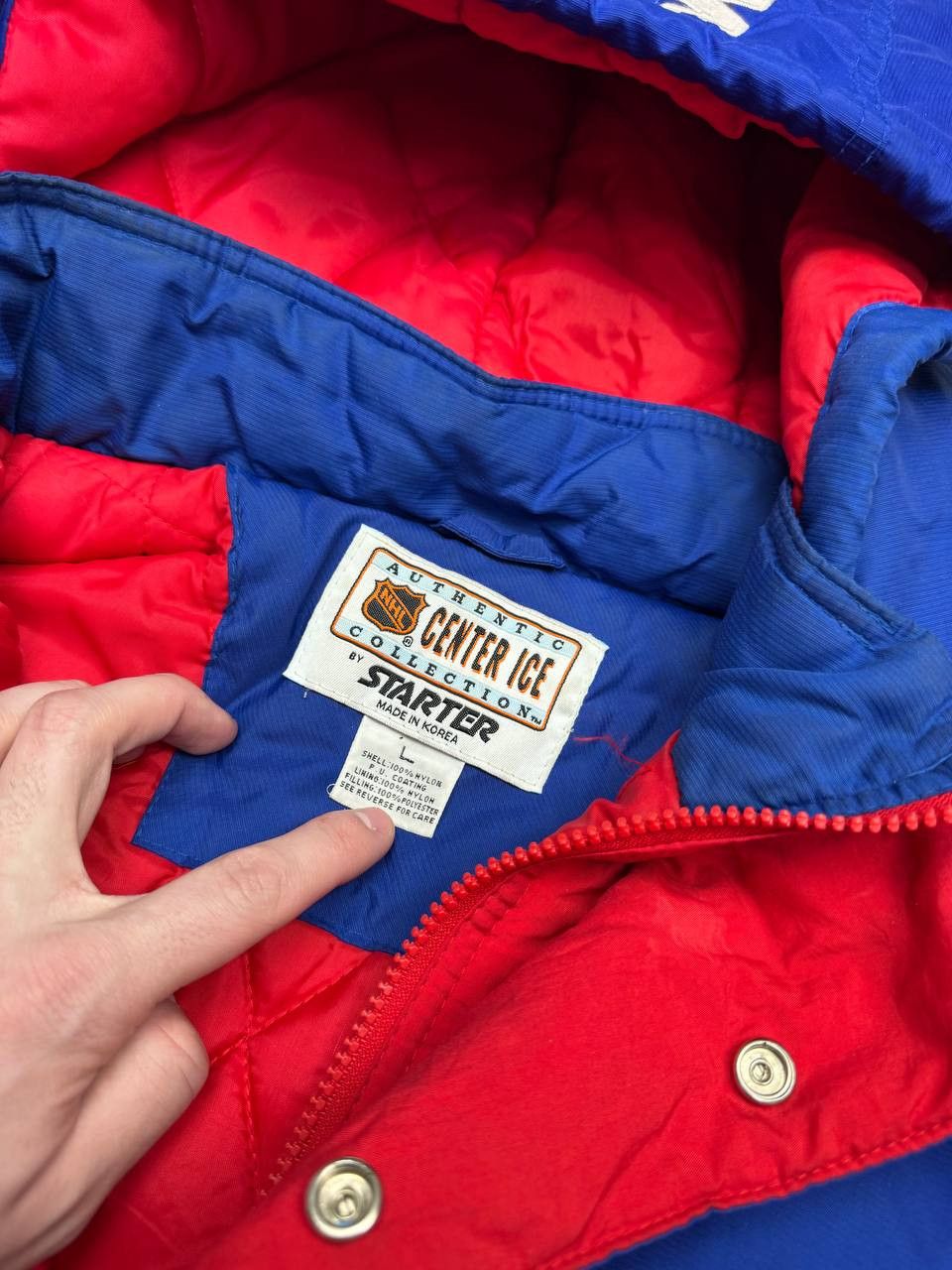 NHL Vintage 90s NHL Starter New York Rangers Half Zip Jacket Size US L / EU 52-54 / 3 - 7 Thumbnail