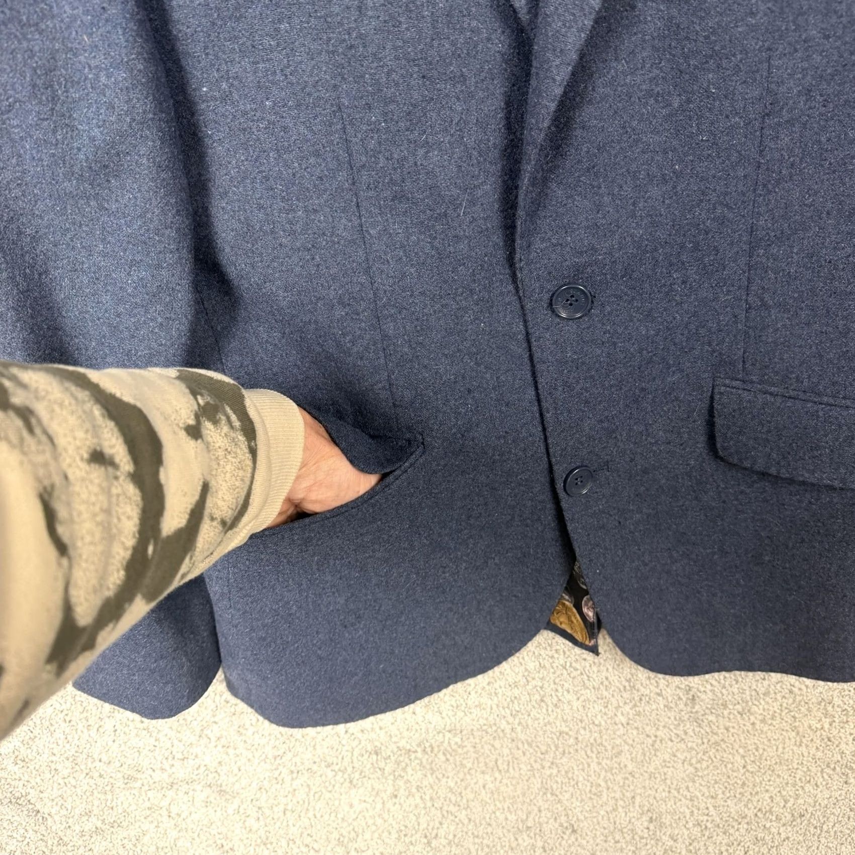 Gianni Feraud VINTAGE Gianni Feraud 2 Piece Suit Blue Tweed Blazer Vest Coin Lining Formal Y2K Prom Jacket & Waistcoat Mens 38 Regular 2 Piece Suit Size 38R - 6 Thumbnail