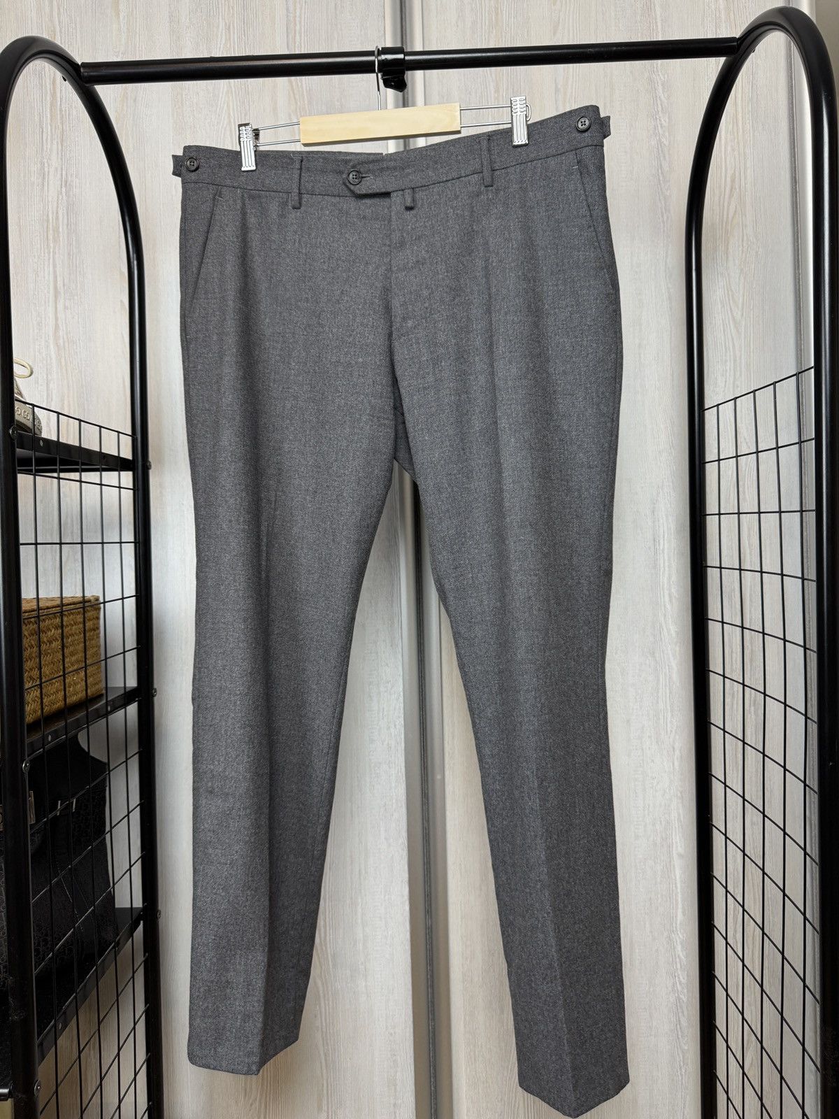 Boggi Boggi Milano made in Italy grey wool buckles classic pants Size US 36 / EU 52 - 1 Thumbnail