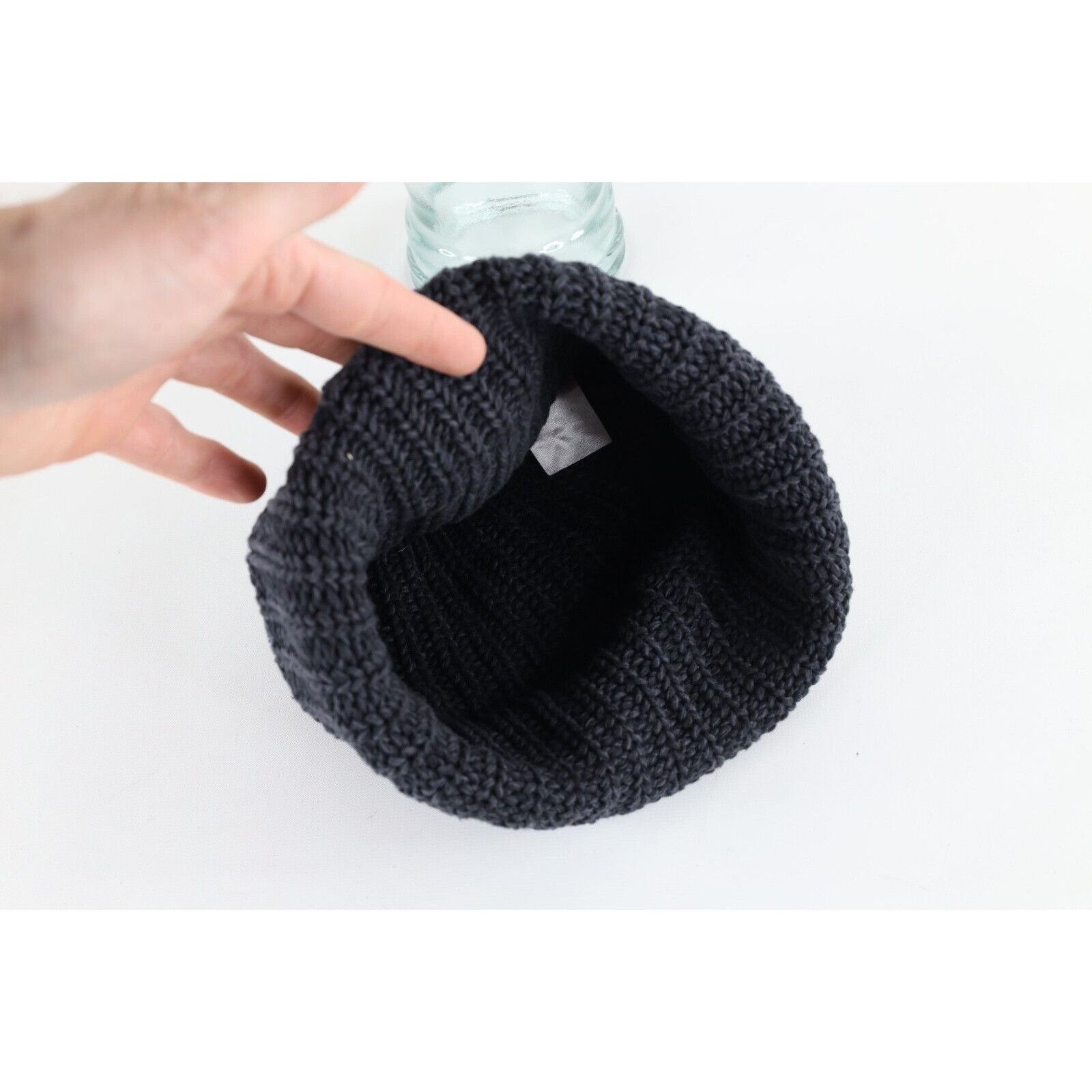 Other Love Your Melon Spell Out Leather Patch Ribbed Knit Beanie Size ONE SIZE - 5 Thumbnail