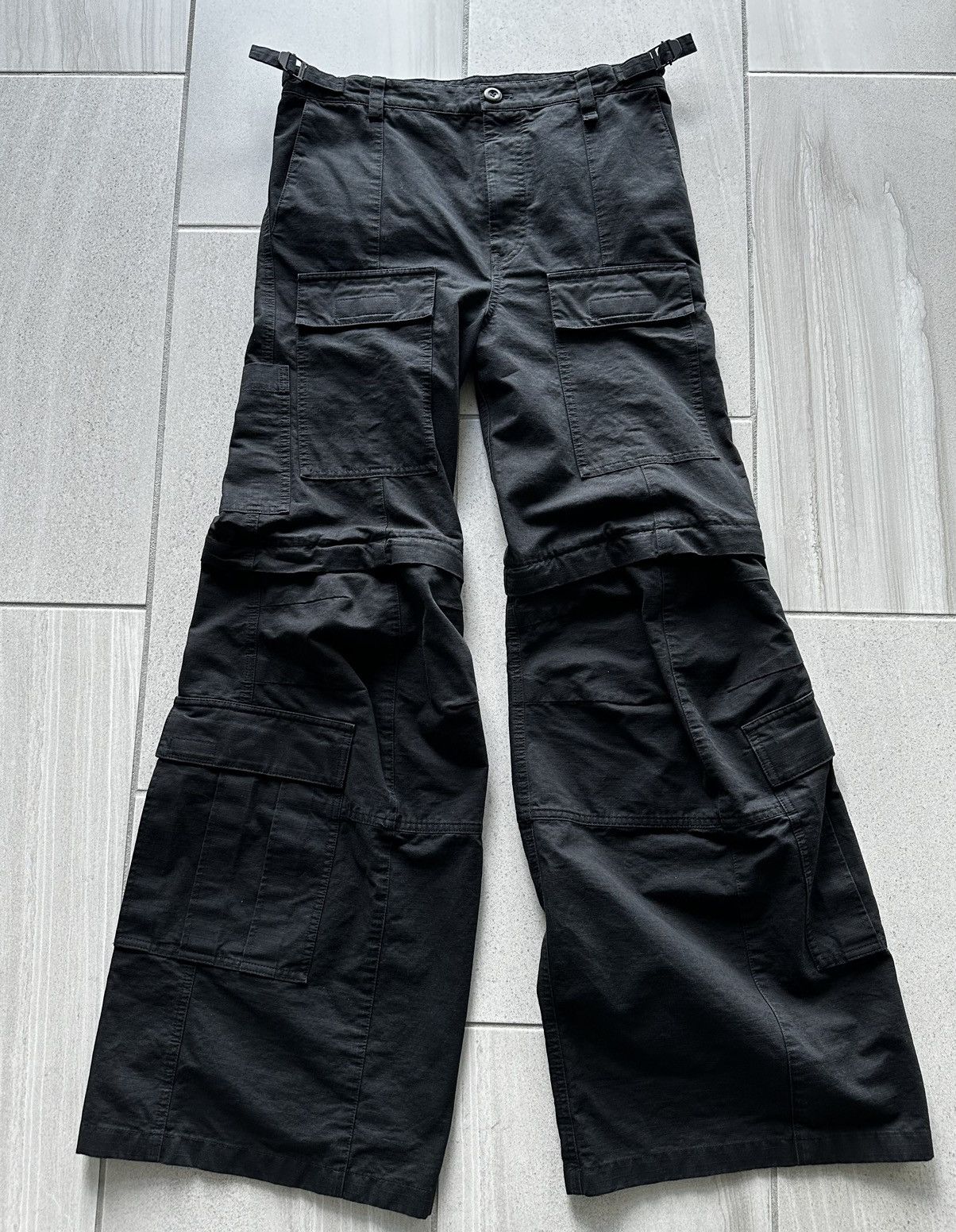 image of Balenciaga Flared Cargos in Black, Men's (Size 30)