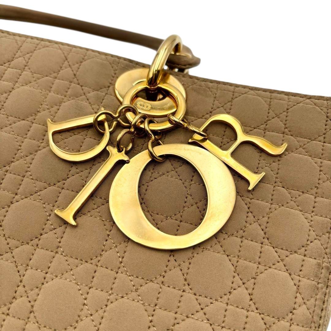 Dior Dior - Lady Dior Handbag Beige Quilted Gold Charm Vintage Size ONE SIZE - 8 Thumbnail