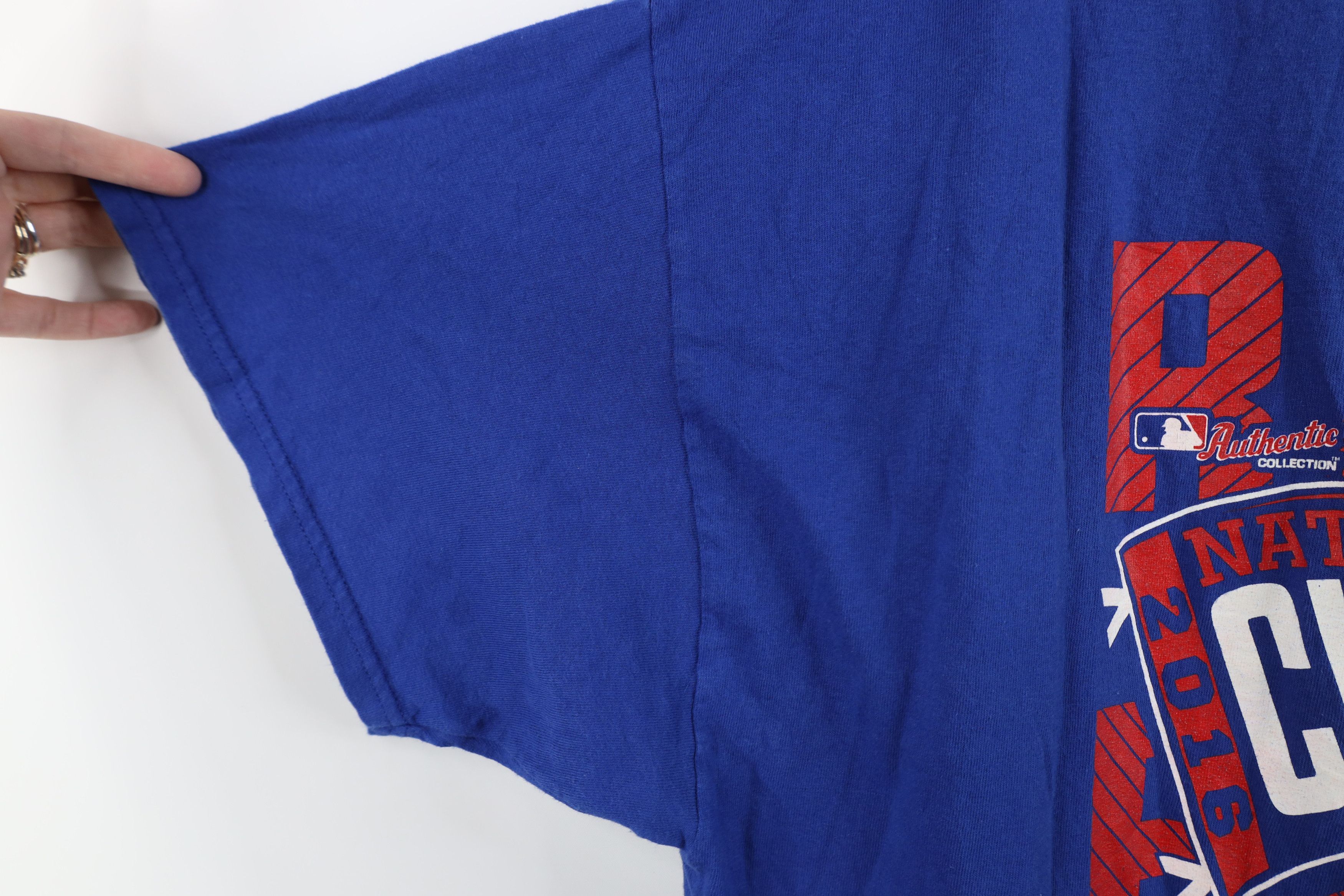 Majestic Majestic 2016 NL Champs Chicago Cubs Baseball T-Shirt Blue Size US XXL / EU 58 / 5 - 9 Thumbnail